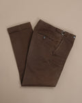Brown High-Rise Cotton Trousers