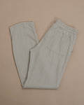 Beige Casual Straight Fit Linen Trousers