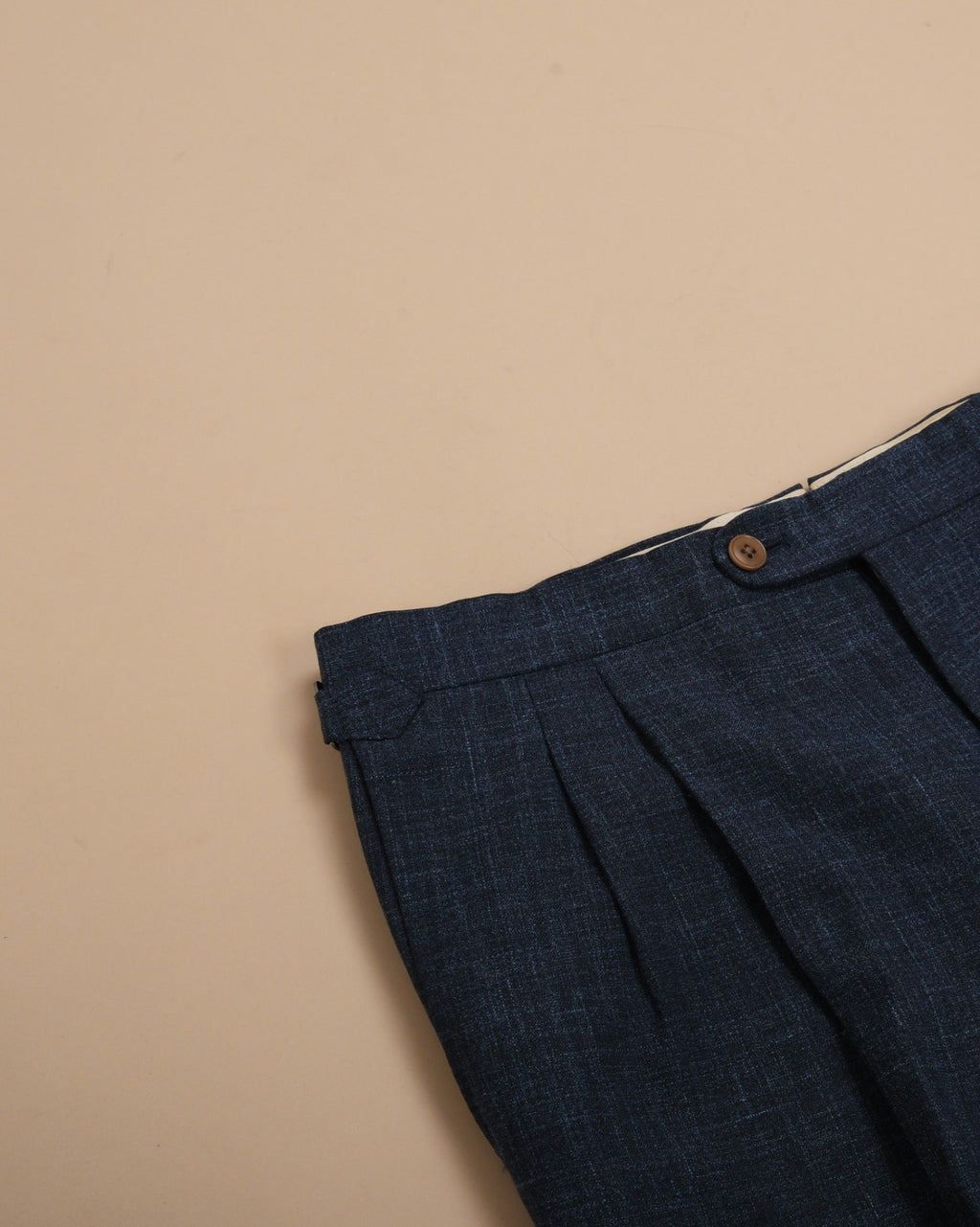 Navy Melange LP "Summertime" High-Rise Pleated Trousers