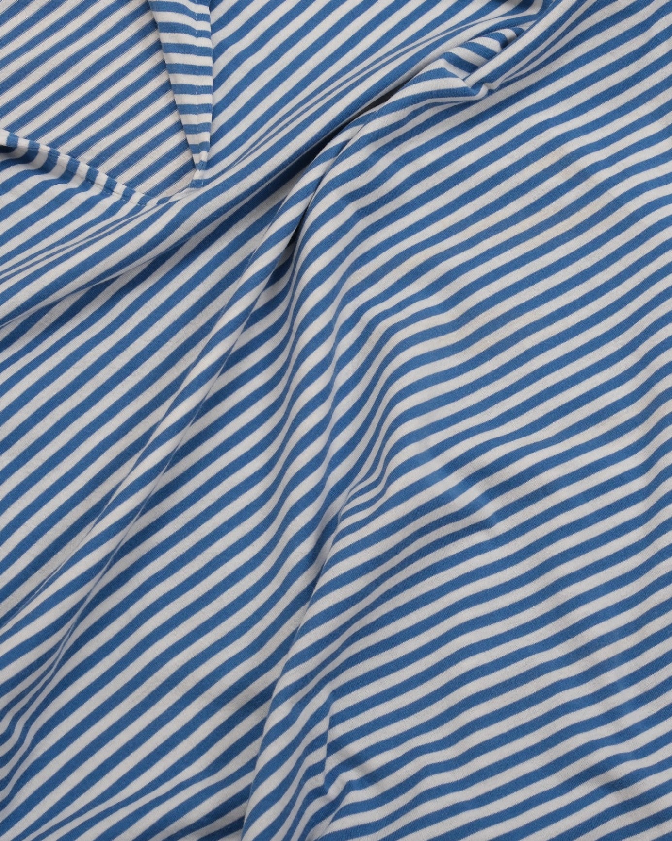 White/Blue Striped Open One-Piece Polo