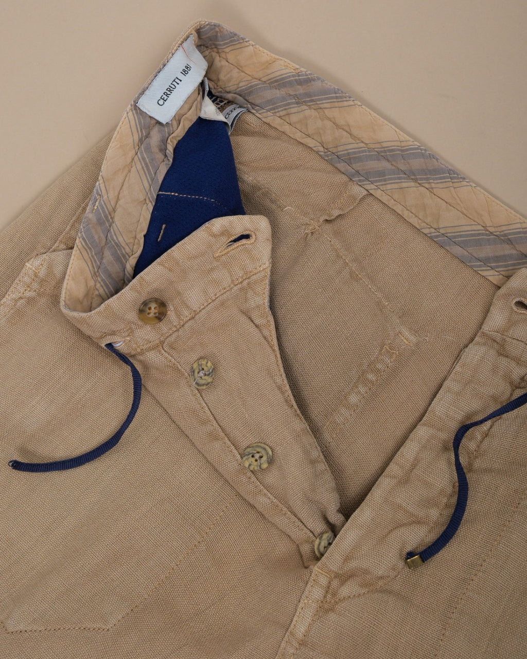 Khaki Casual Linen Trousers