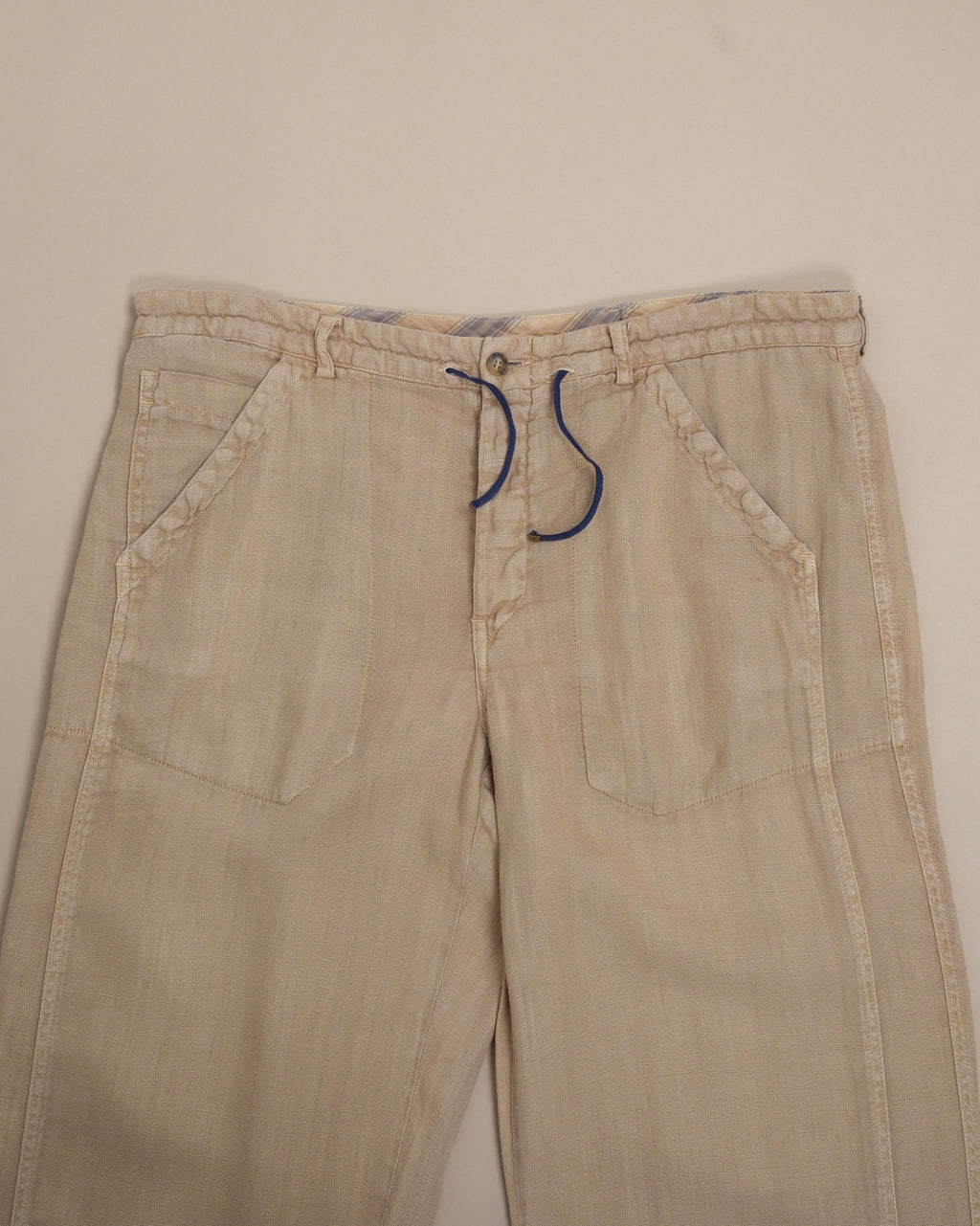 Khaki Casual Linen Trousers