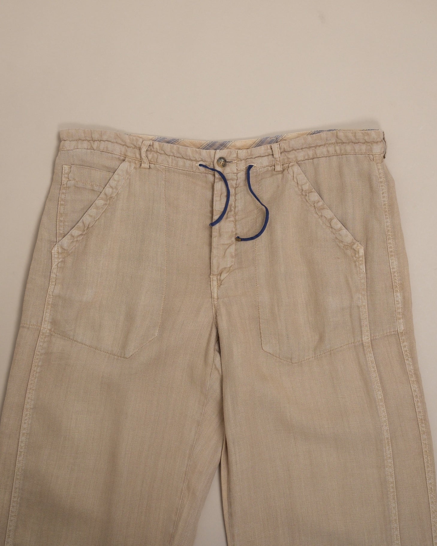 Khaki Casual Linen Trousers