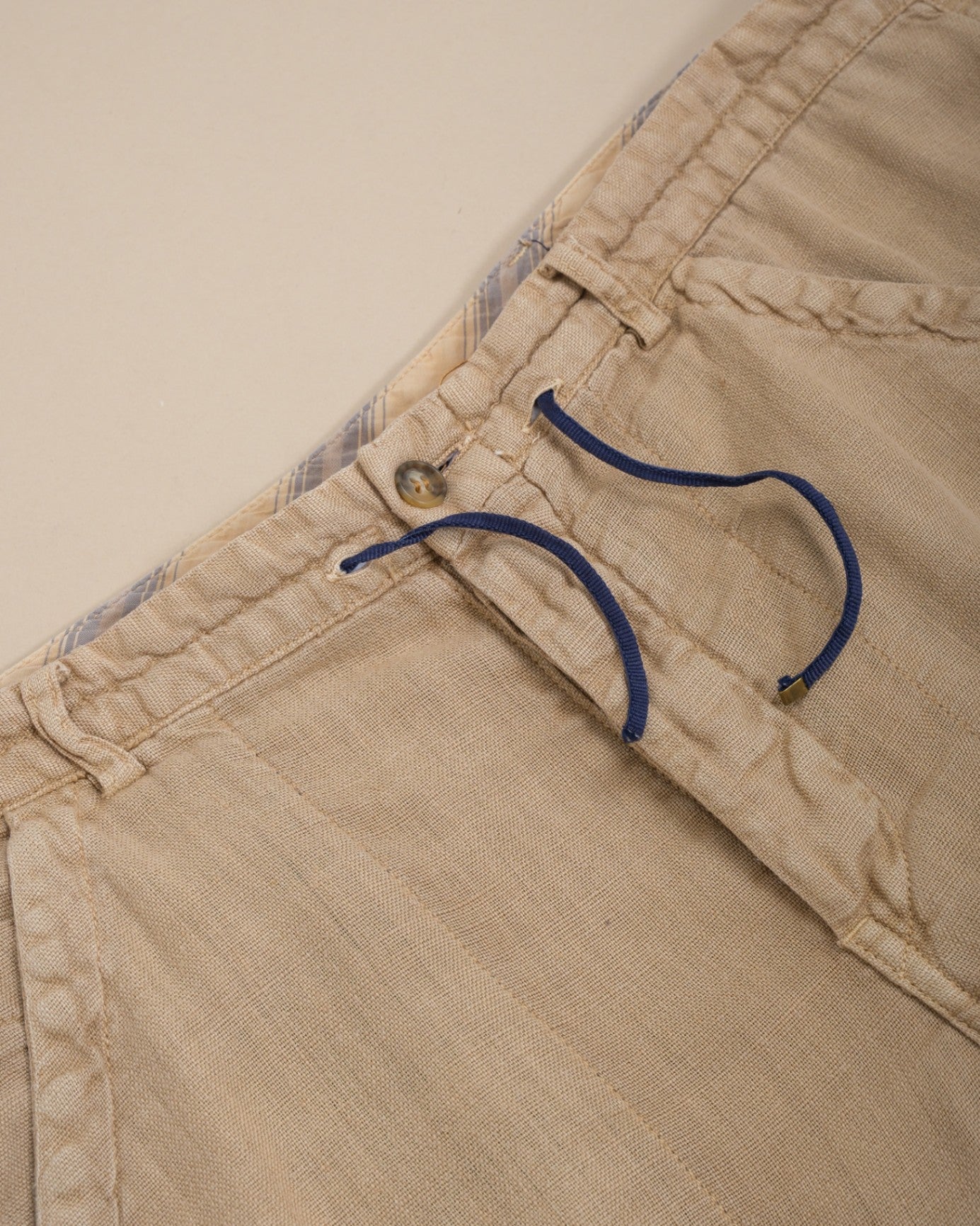 Khaki Casual Linen Trousers
