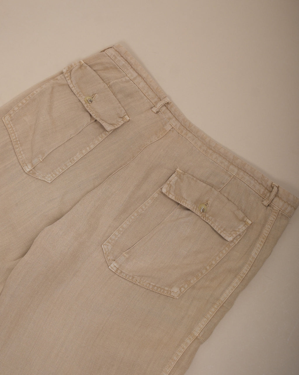Khaki Casual Linen Trousers