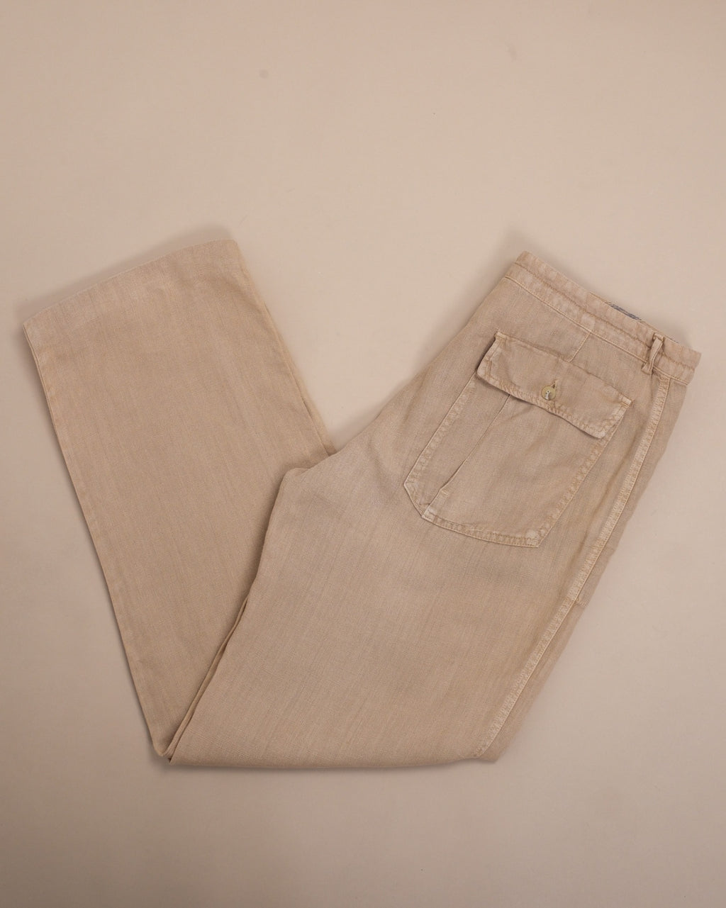 Khaki Casual Linen Trousers