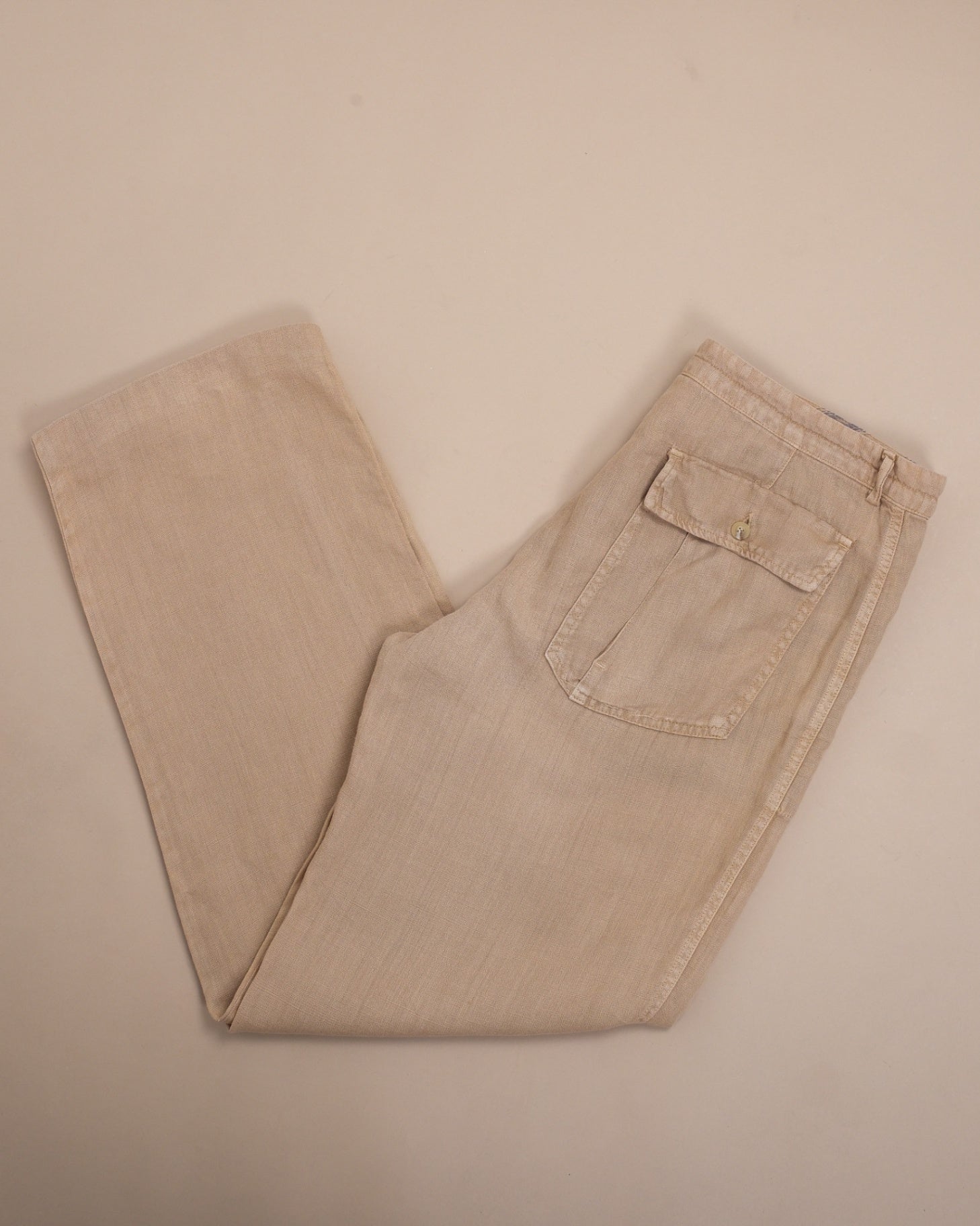 Khaki Casual Linen Trousers