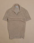 Beige Terry Cloth Open Polo