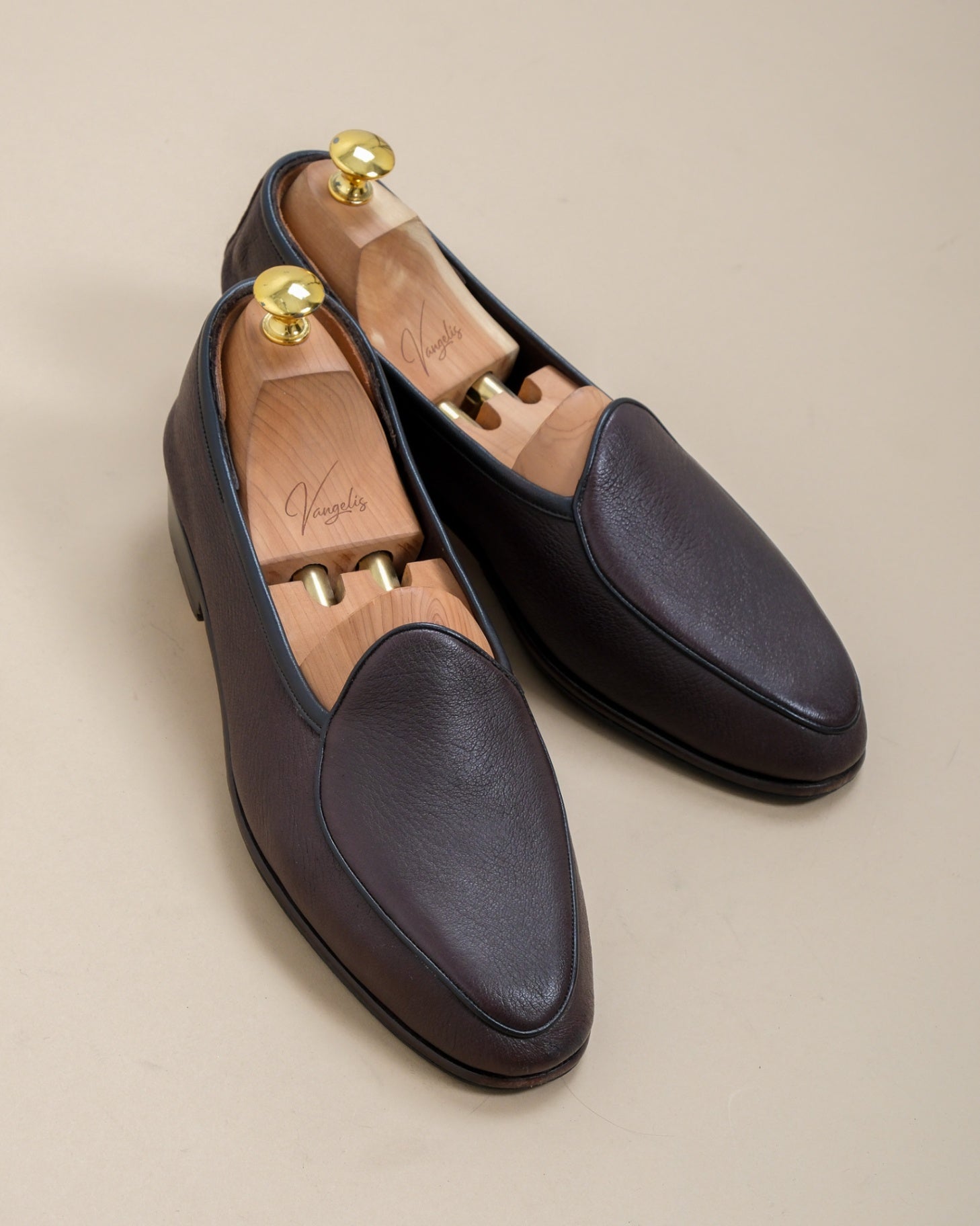 Dark Brown Sagan Classic Deerskin Loafers
