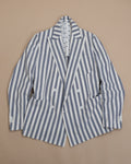 Off-White/Blue Awning Striped DB. Subalpino Seersucker Sports Jacket