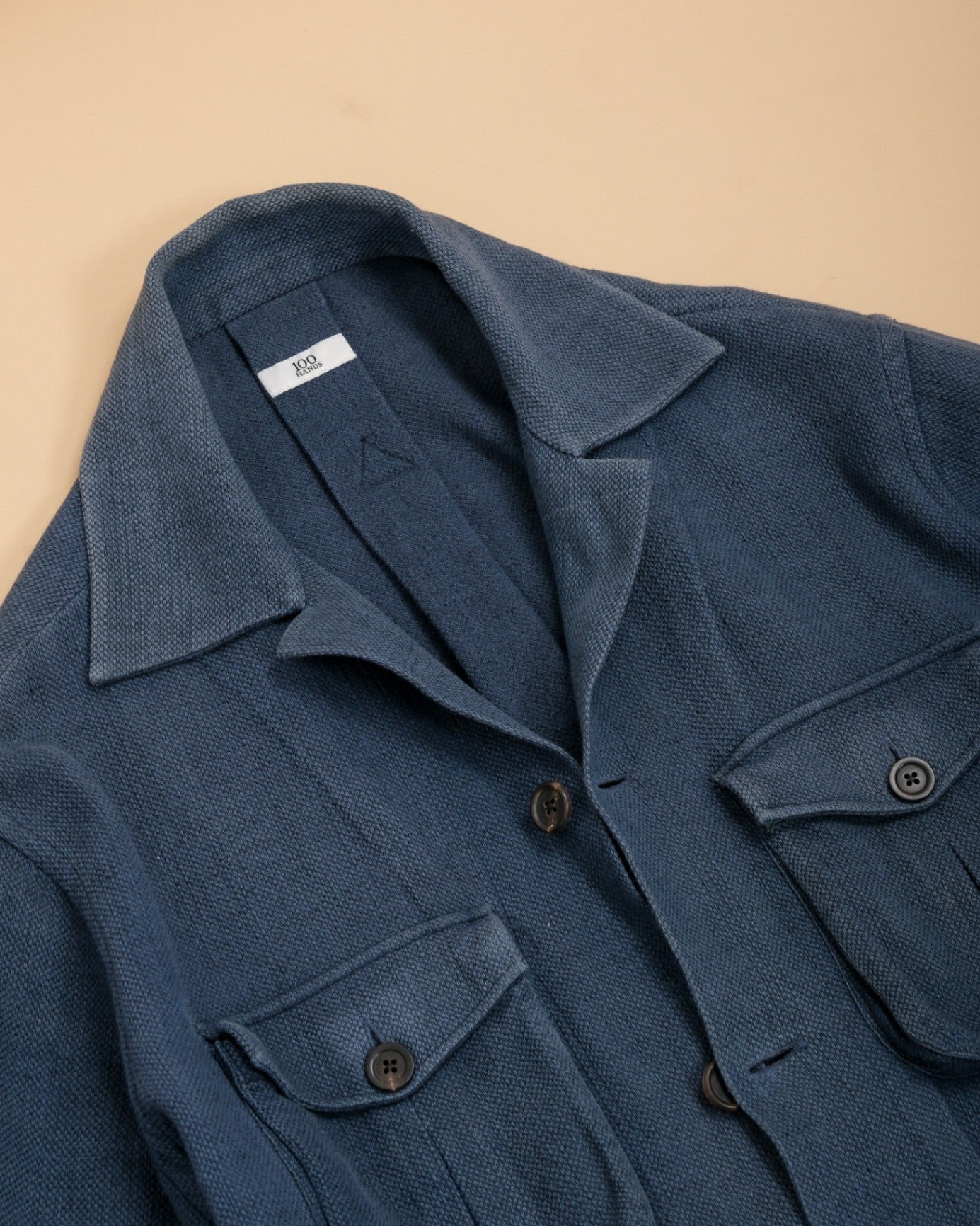 Pale Blue Linen Cotton Overshirt