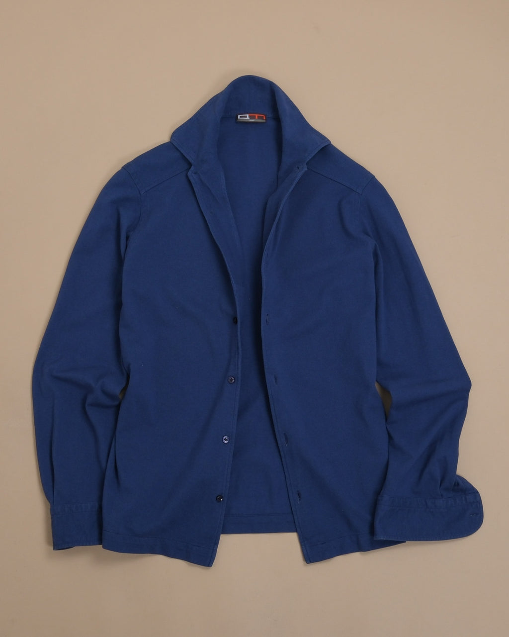 Dark Blue Pique On-Piece Collar Shirt
