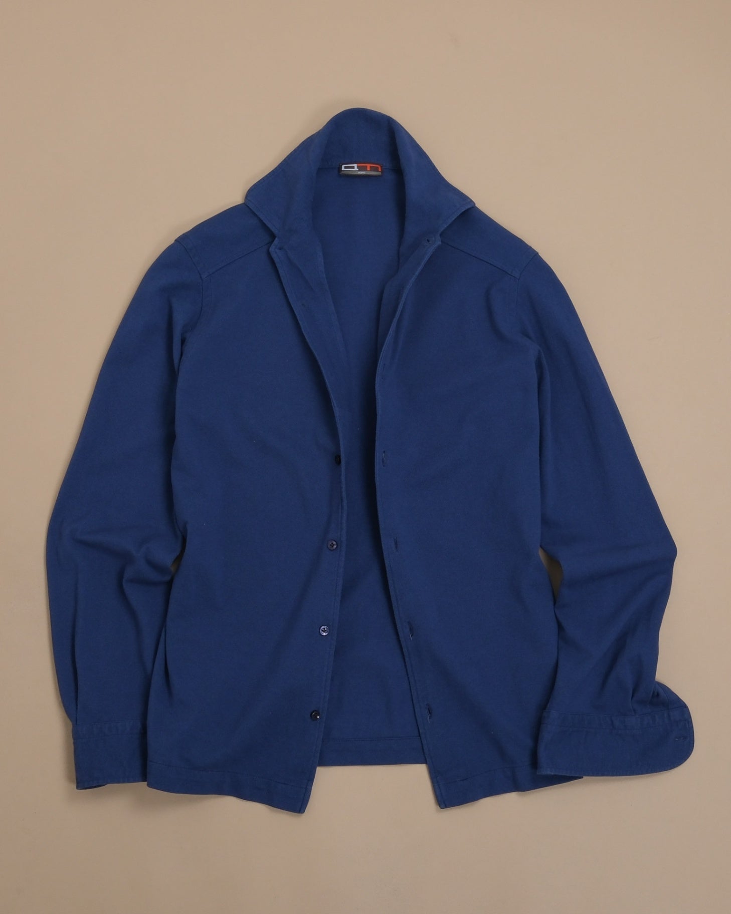 Dark Blue Pique On-Piece Collar Shirt