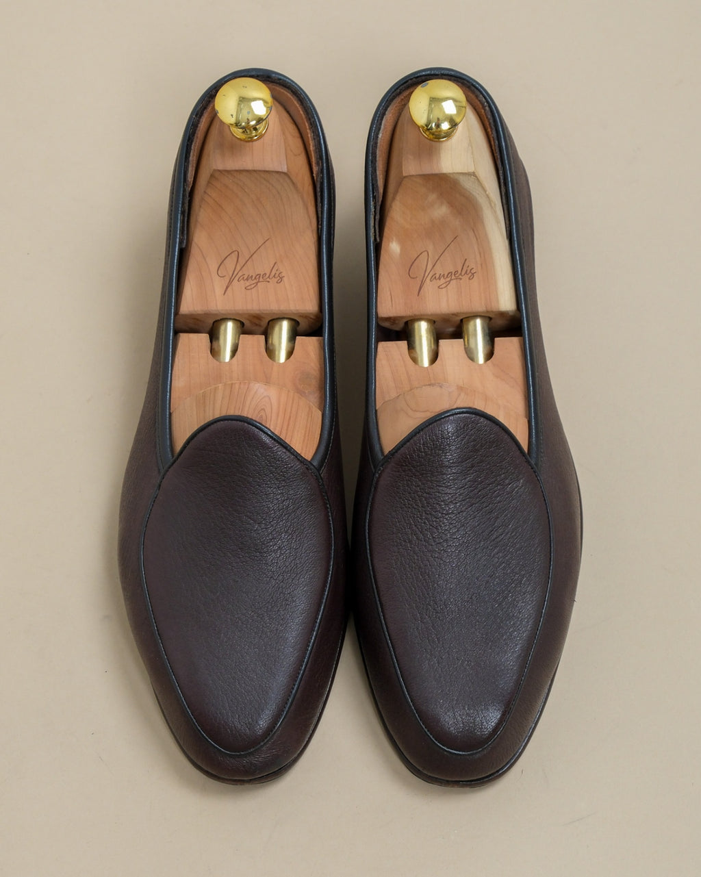 Dark Brown Sagan Classic Deerskin Loafers