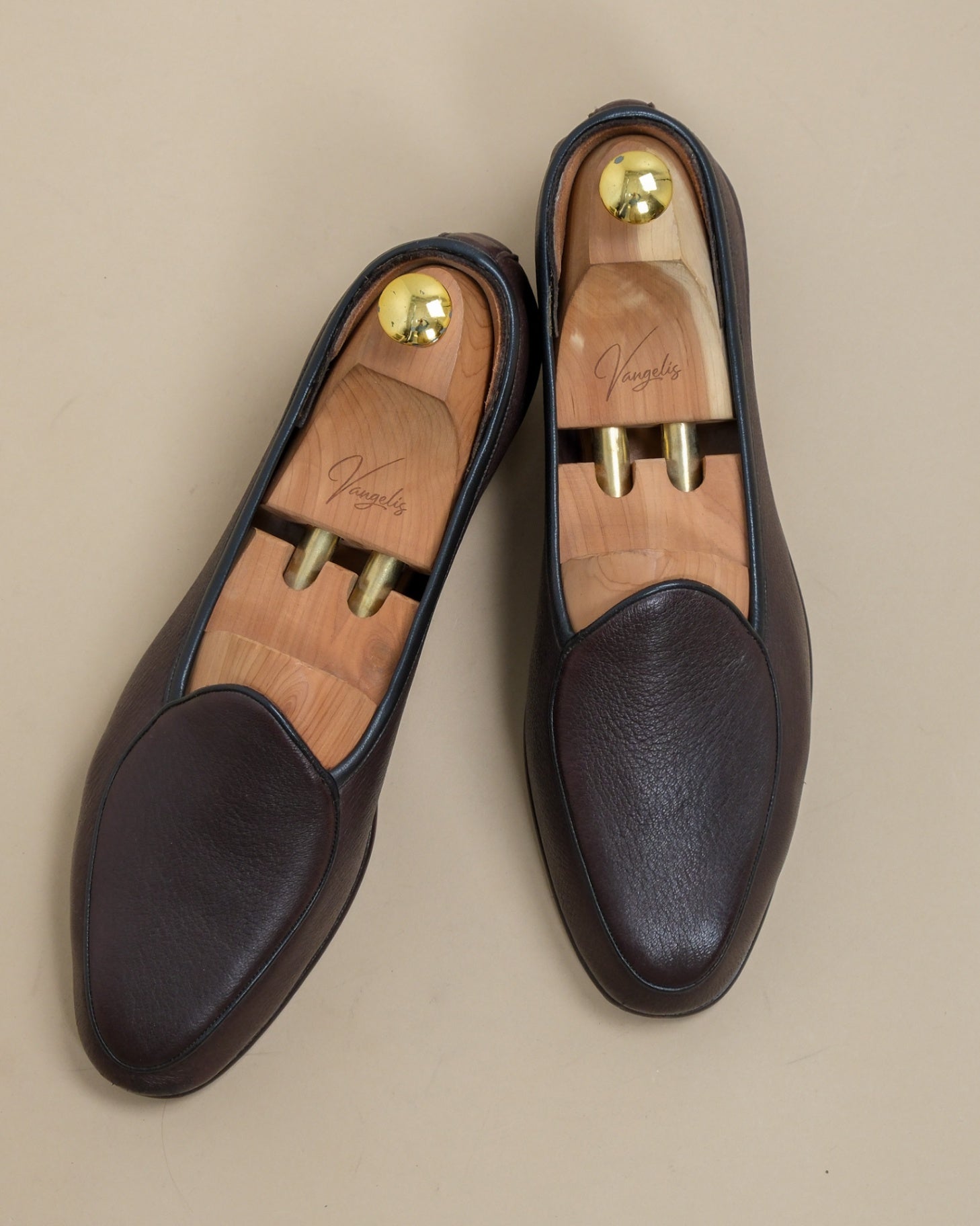 Dark Brown Sagan Classic Deerskin Loafers