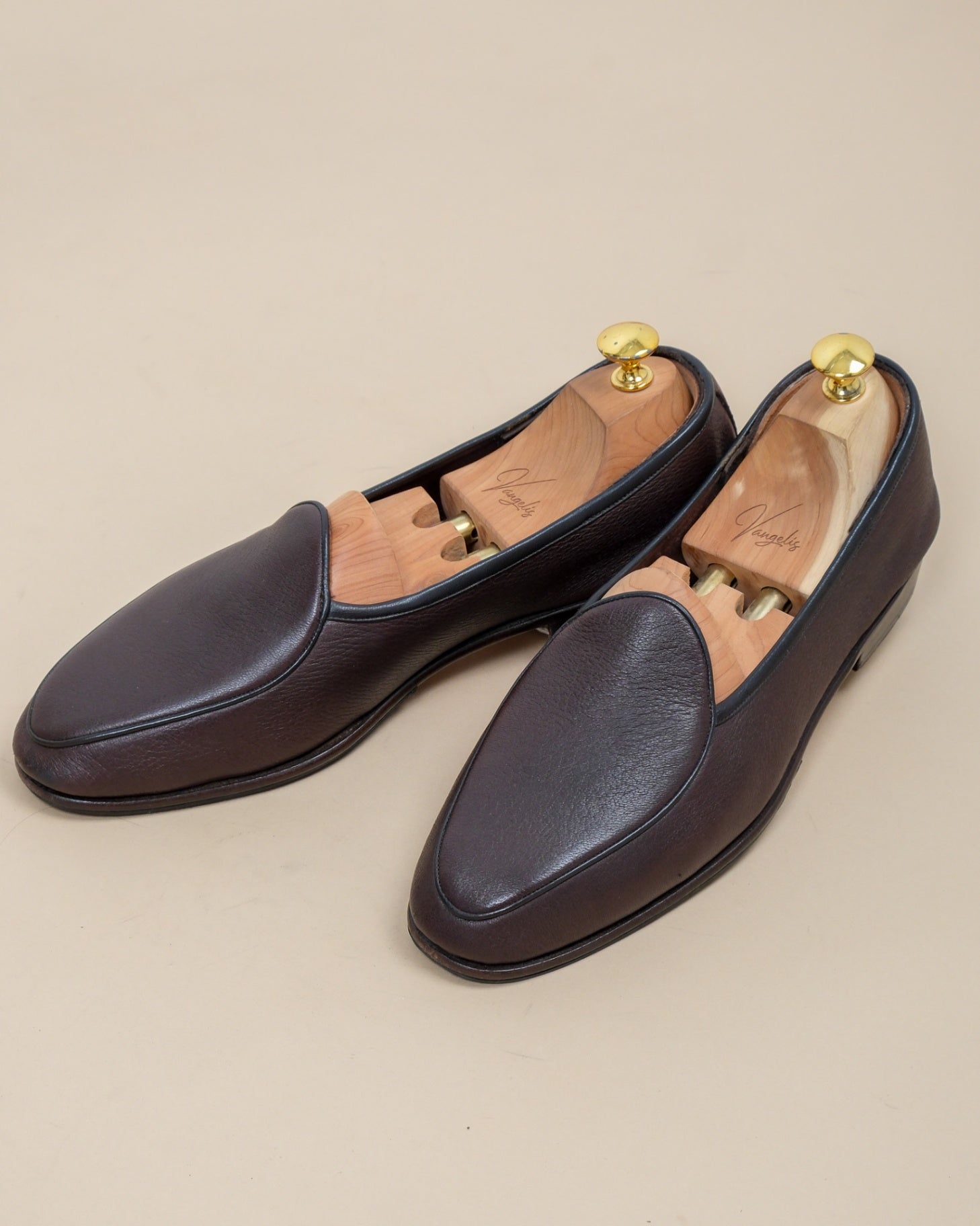 Dark Brown Sagan Classic Deerskin Loafers