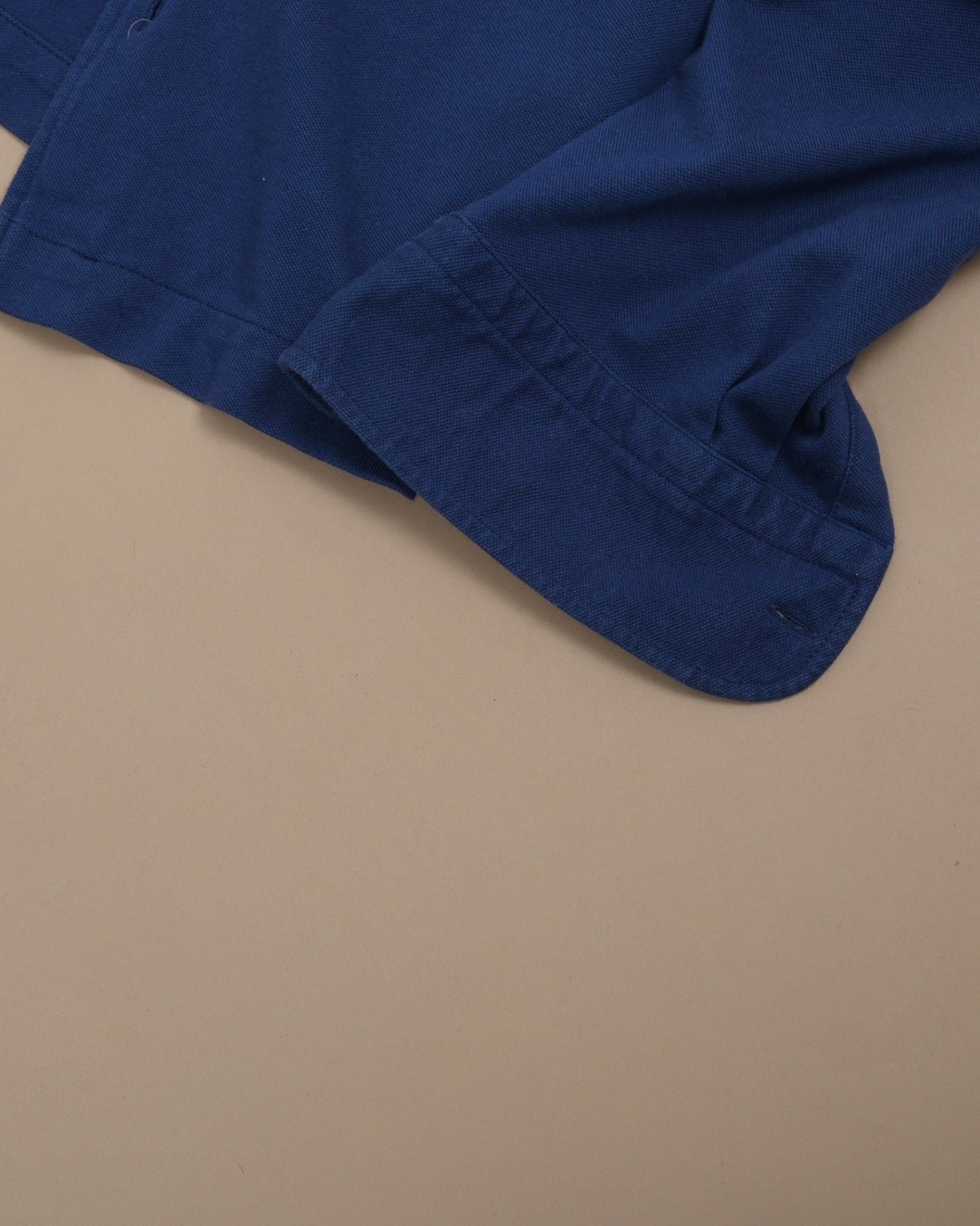 Dark Blue Pique On-Piece Collar Shirt