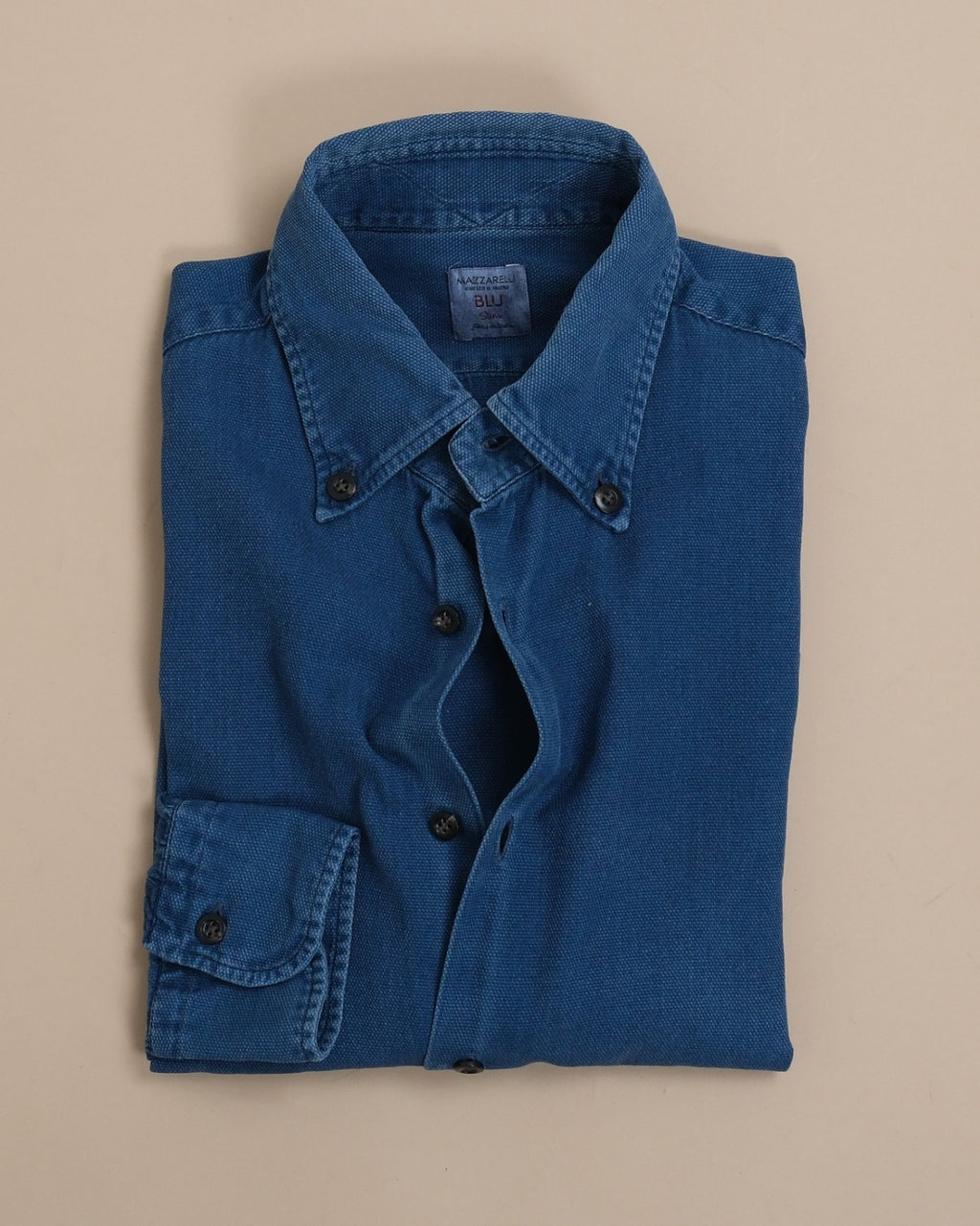 Washed Blue Cotton Pique Shirt