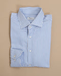 Blue/White Striped Herringbone Shirt