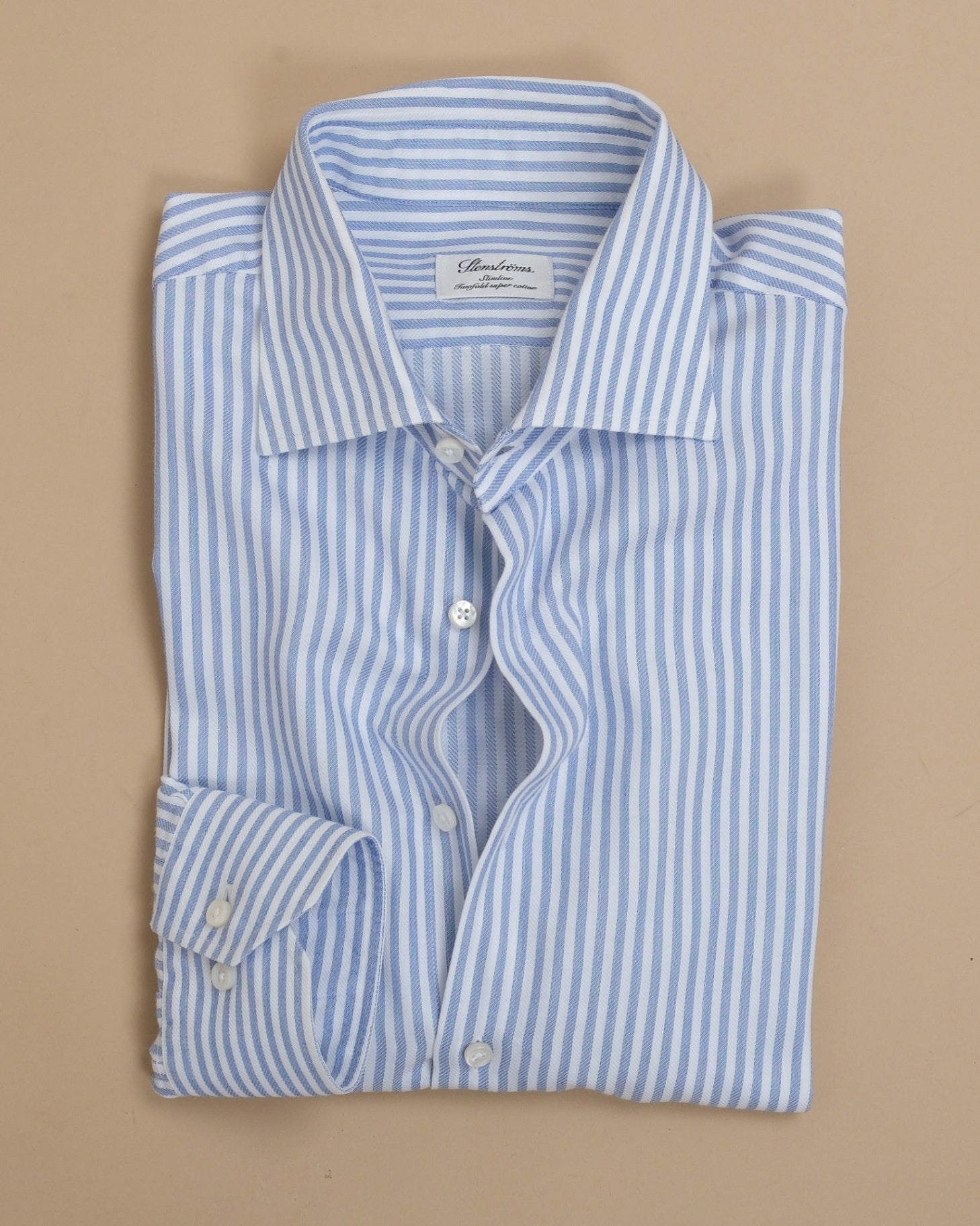 Blue/White Striped Herringbone Shirt