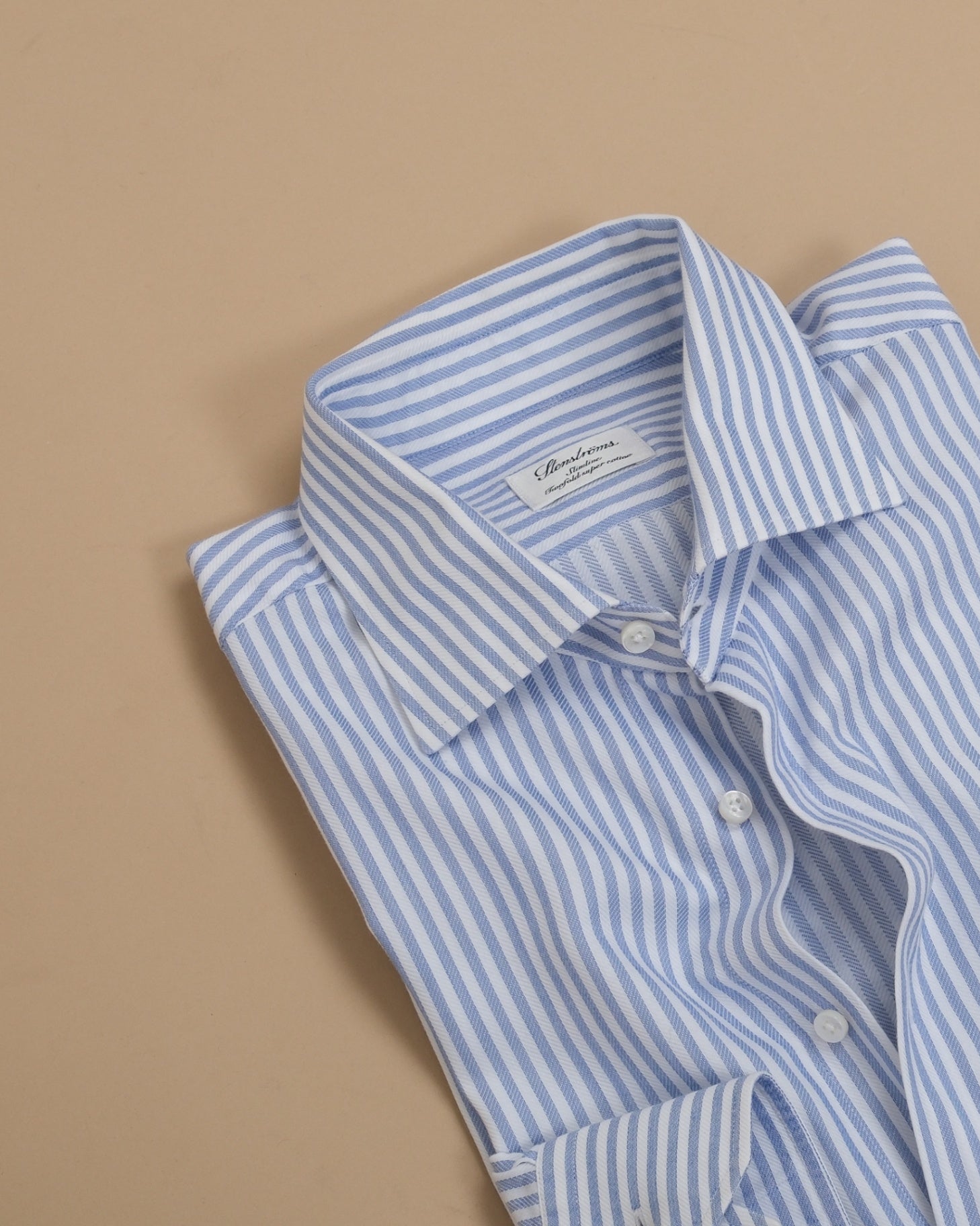 Blue/White Striped Herringbone Shirt