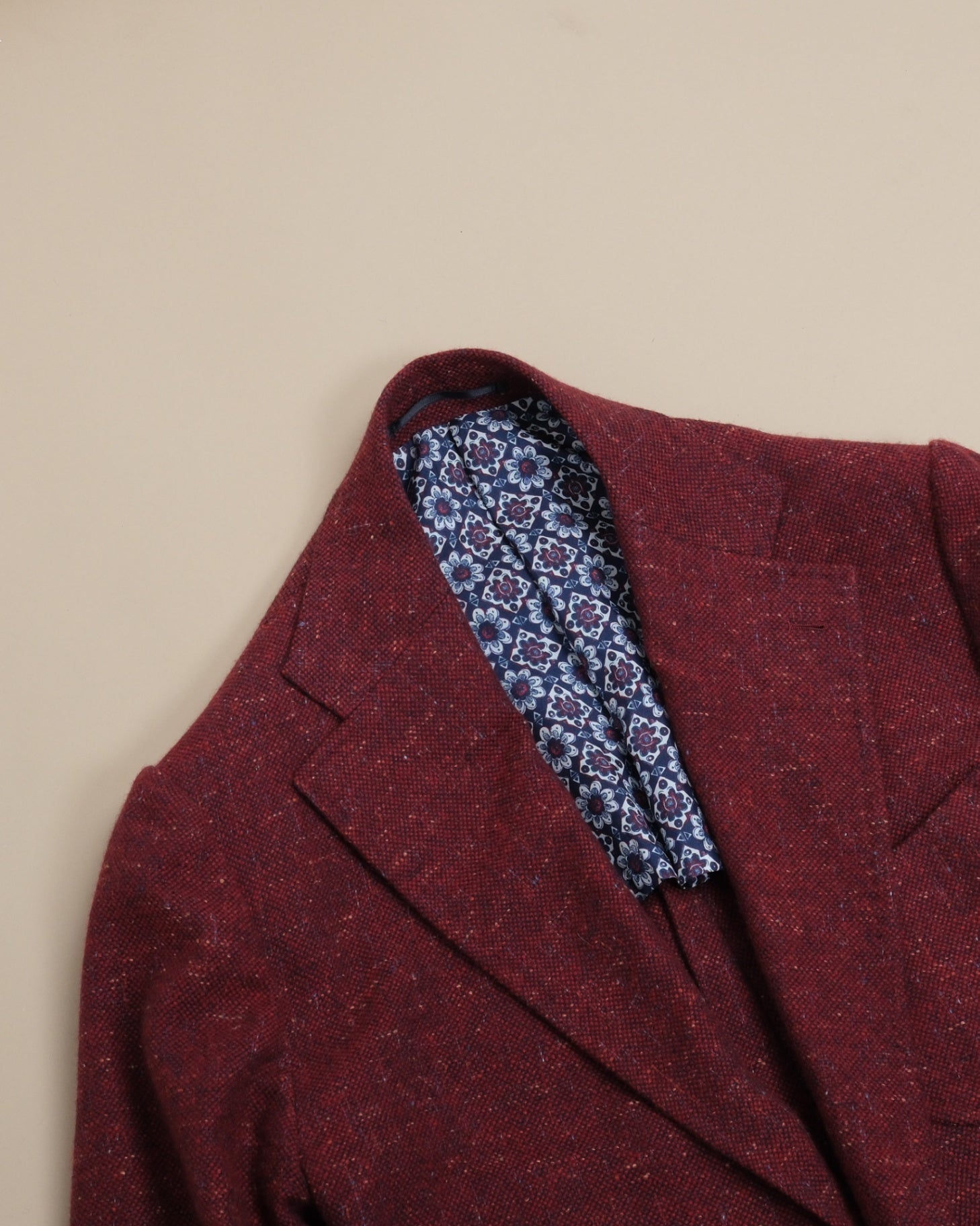 Burgundy Donegal Wool Sports Jacket