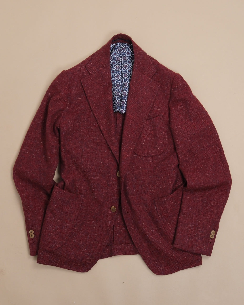 Burgundy Donegal Wool Sports Jacket