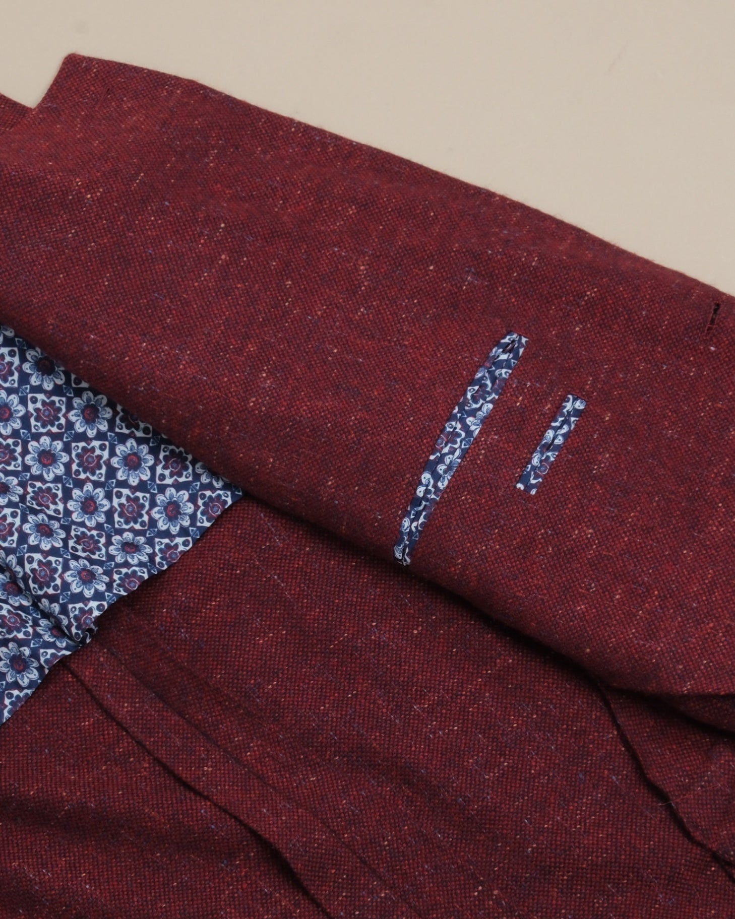 Burgundy Donegal Wool Sports Jacket