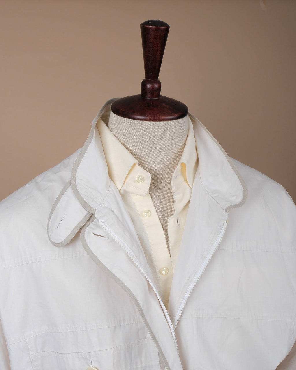 White Cotton Light Weight Field Jacket