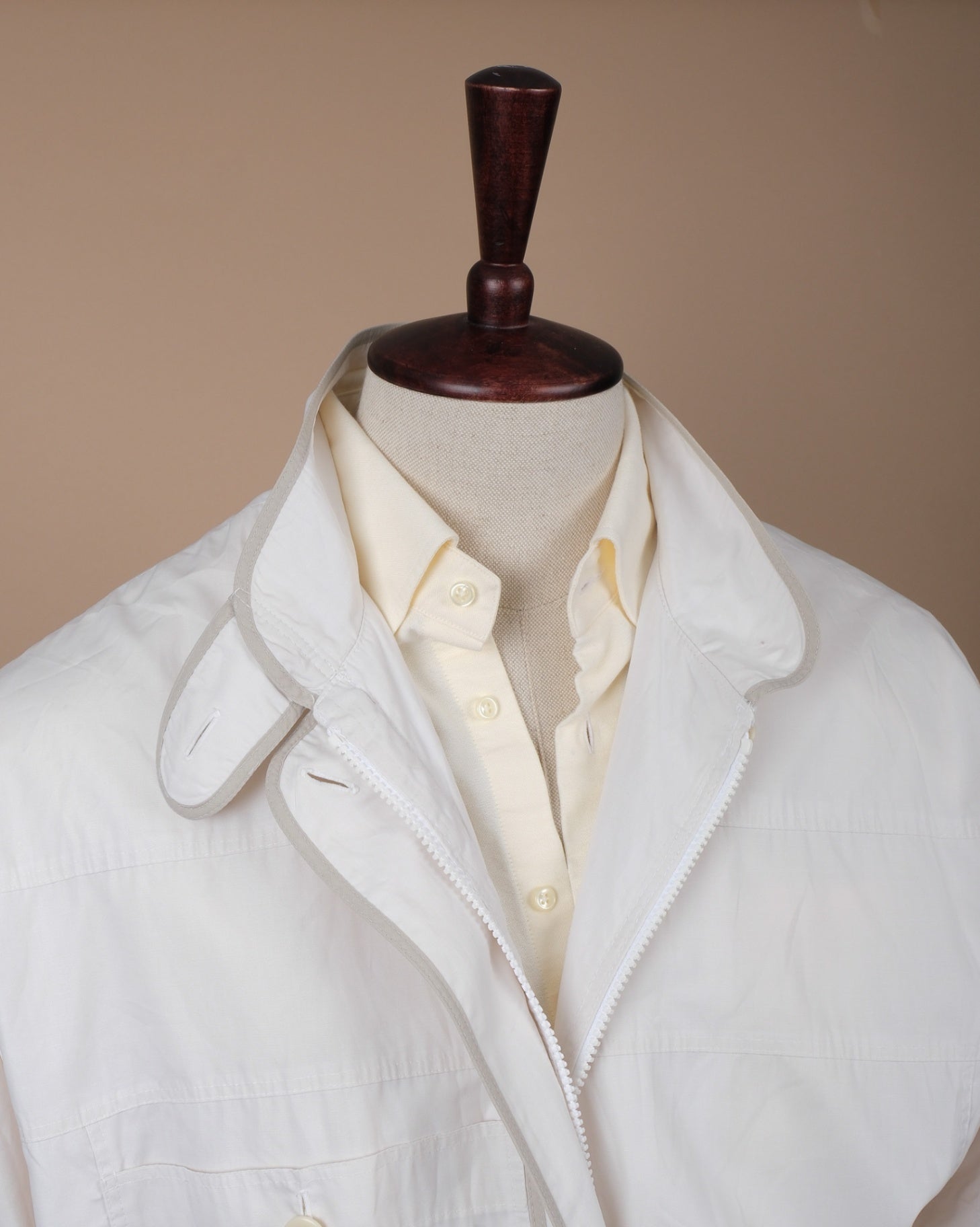 White Cotton Light Weight Field Jacket