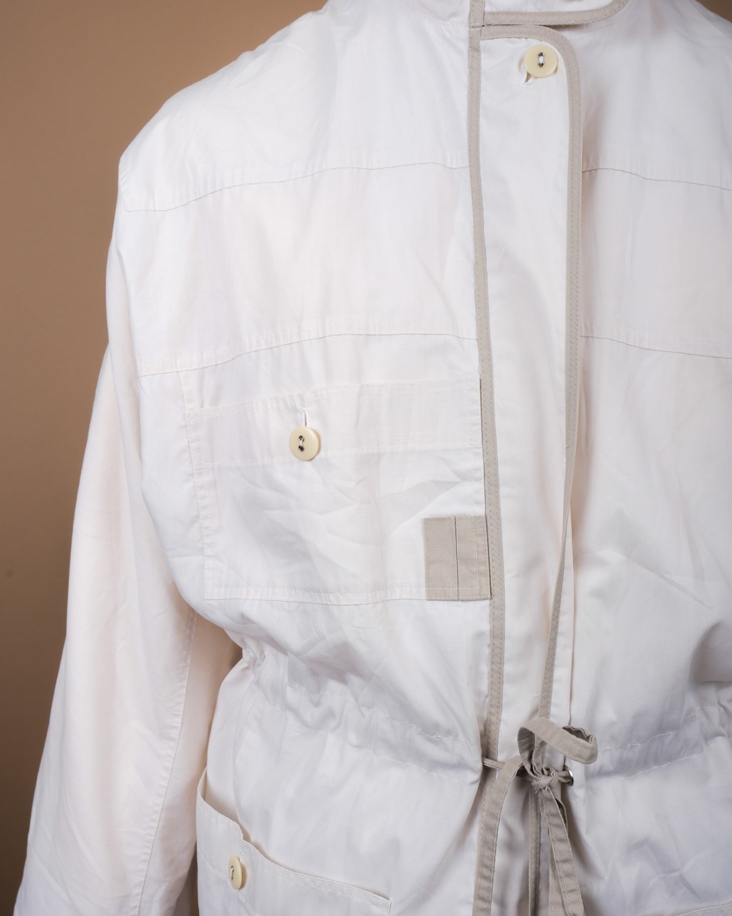 White Cotton Light Weight Field Jacket
