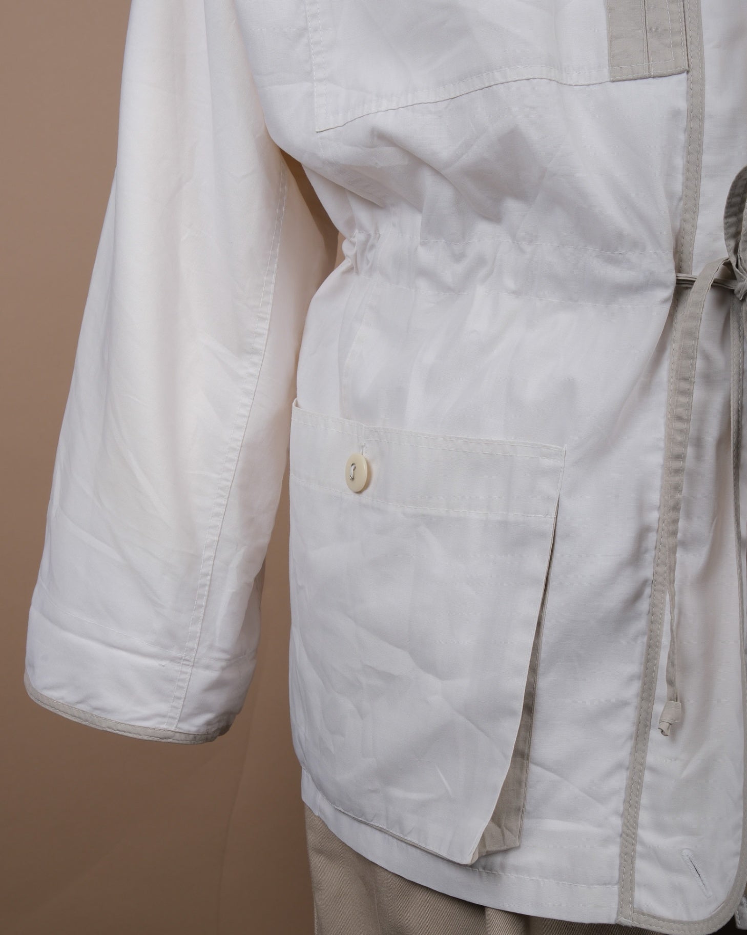 White Cotton Light Weight Field Jacket