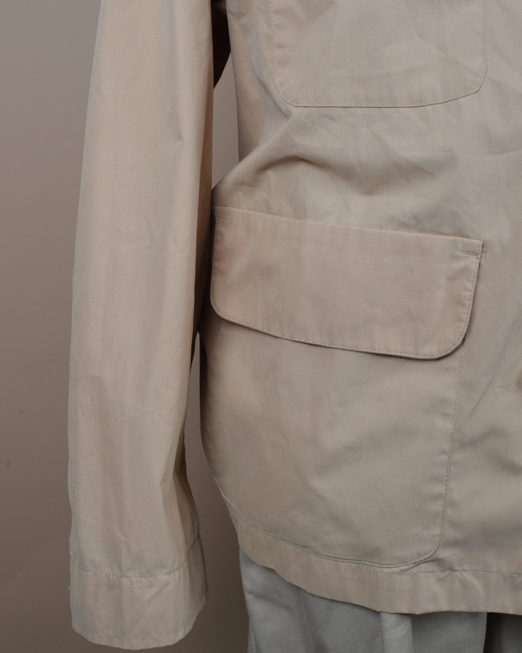 Beige Lightweight Utility Overshirt
