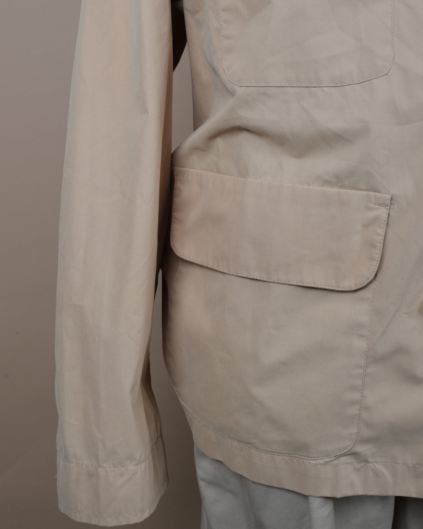 Beige Lightweight Utility Overshirt