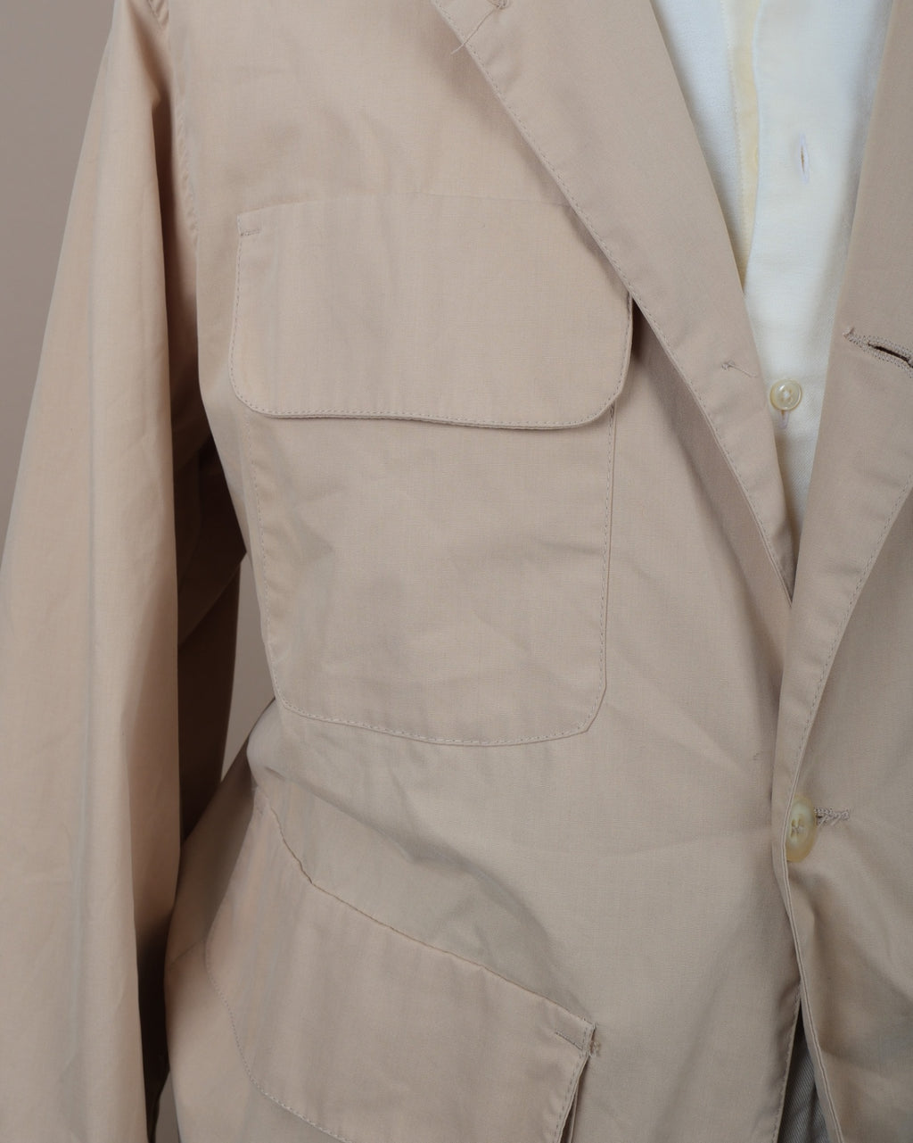Beige Lightweight Utility Overshirt