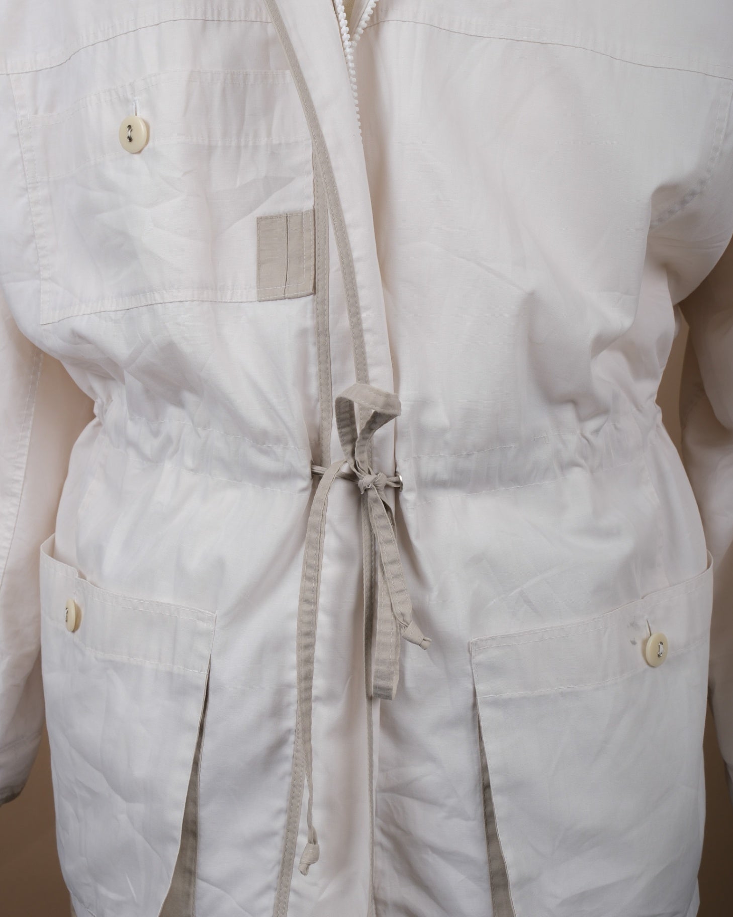 White Cotton Light Weight Field Jacket