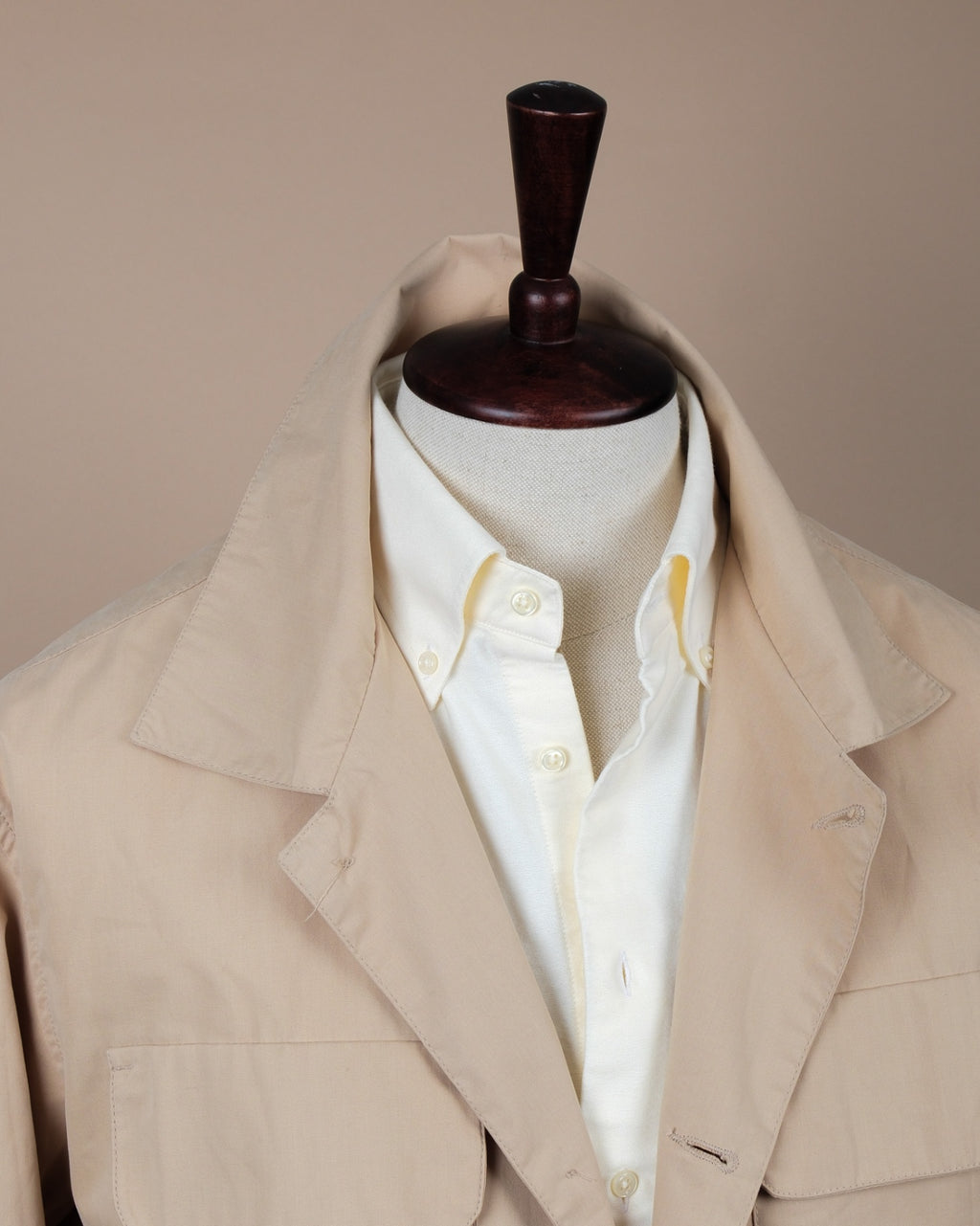 Beige Lightweight Utility Overshirt