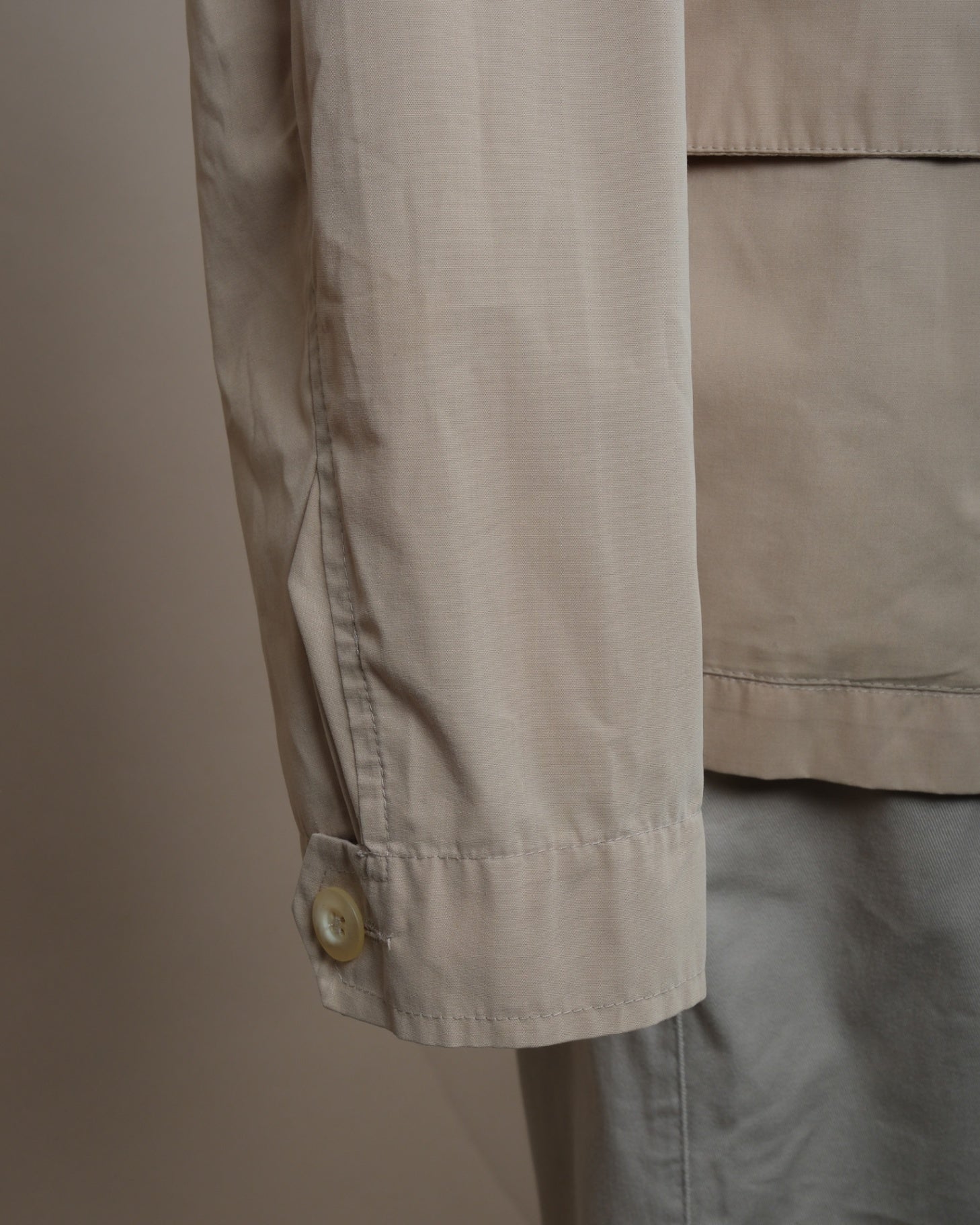 Beige Lightweight Utility Overshirt