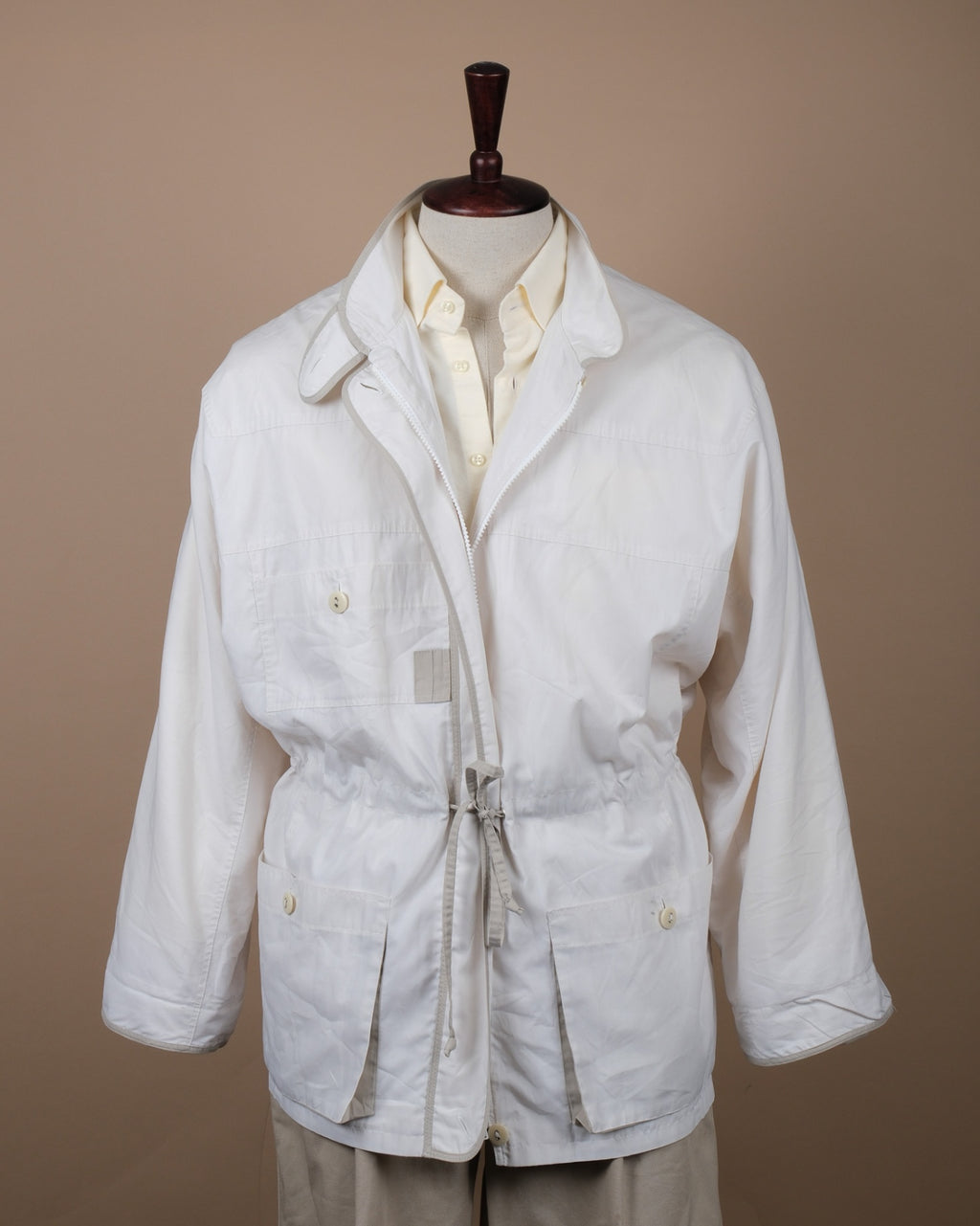 White Cotton Light Weight Field Jacket