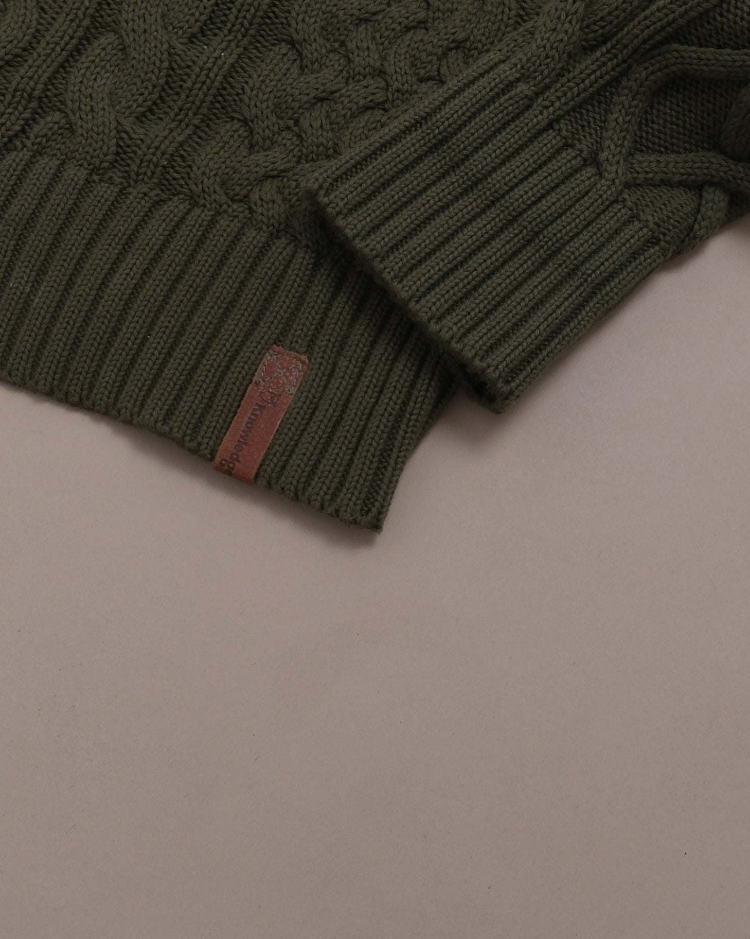 Dark Green Cableknit Creweck