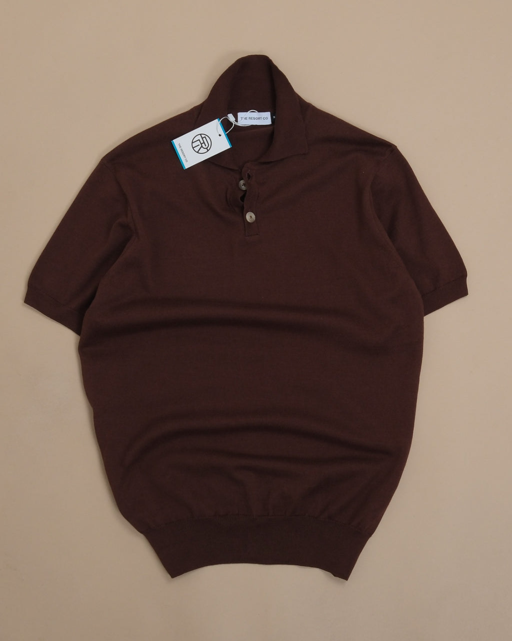 Dark Brown Short-Sleeve Cotton Polo