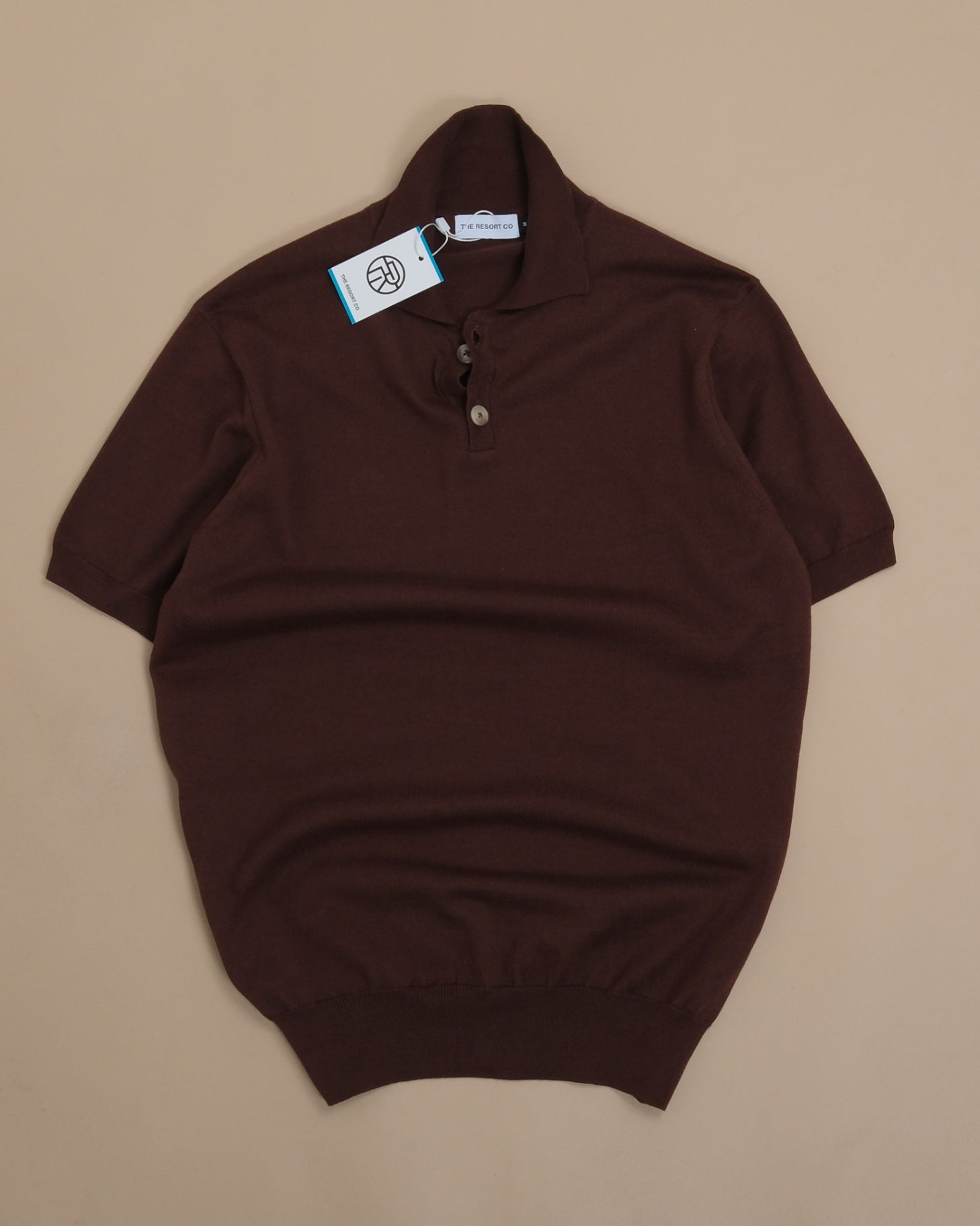 Dark Brown Short-Sleeve Cotton Polo