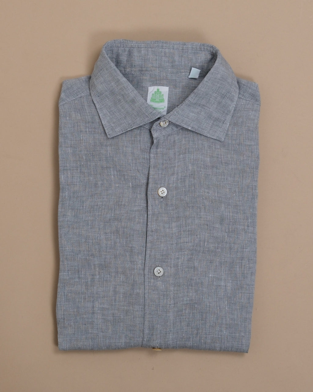Grey Melange Linen Shirt