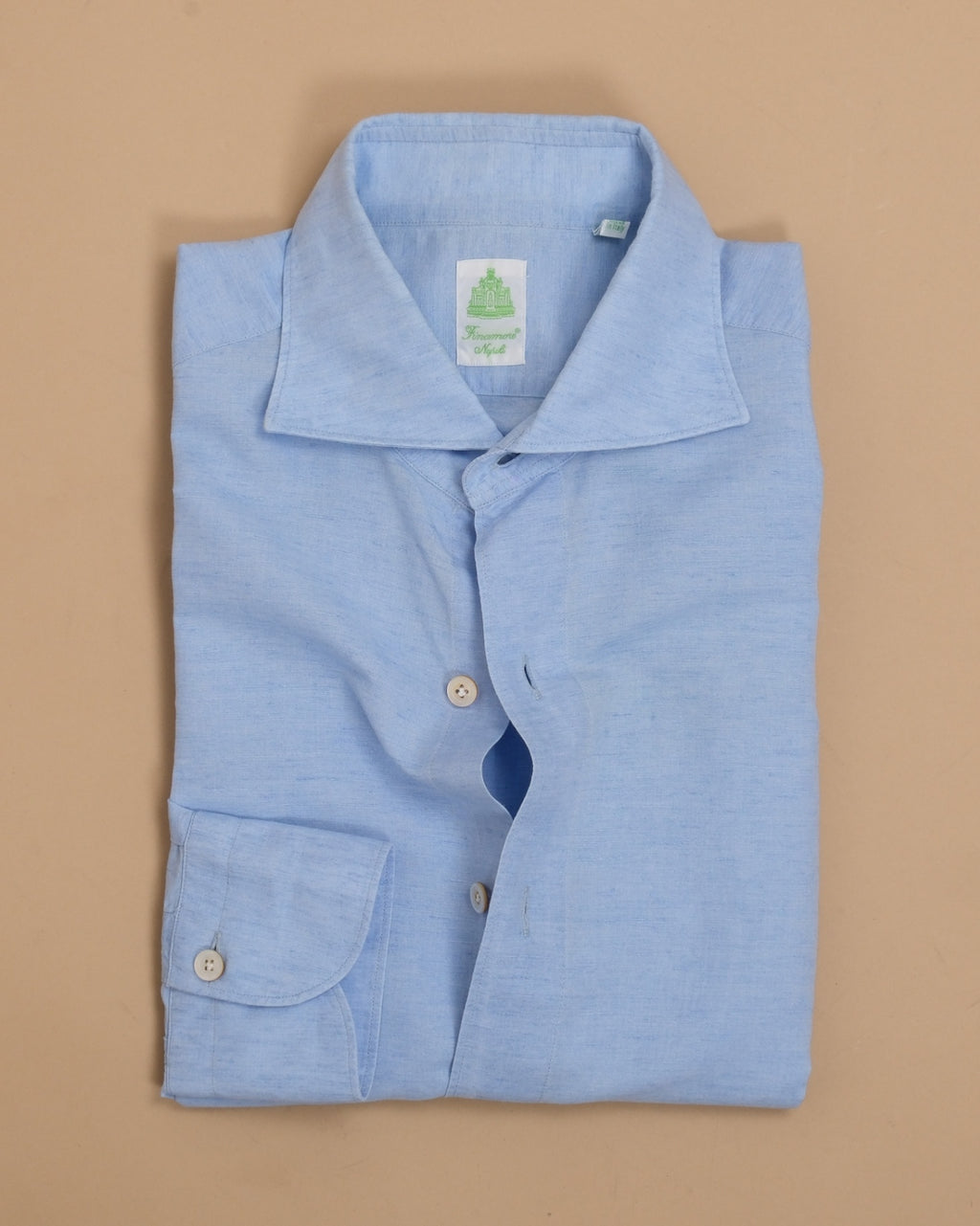 Light Blue Linen/Cotton Cutaway Shirt