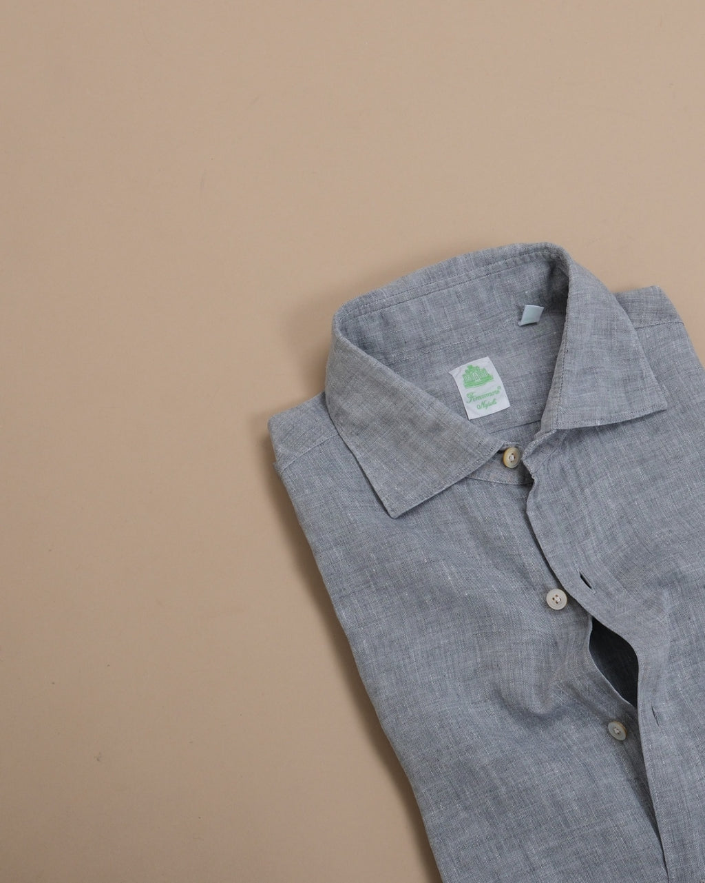 Grey Melange Linen Shirt
