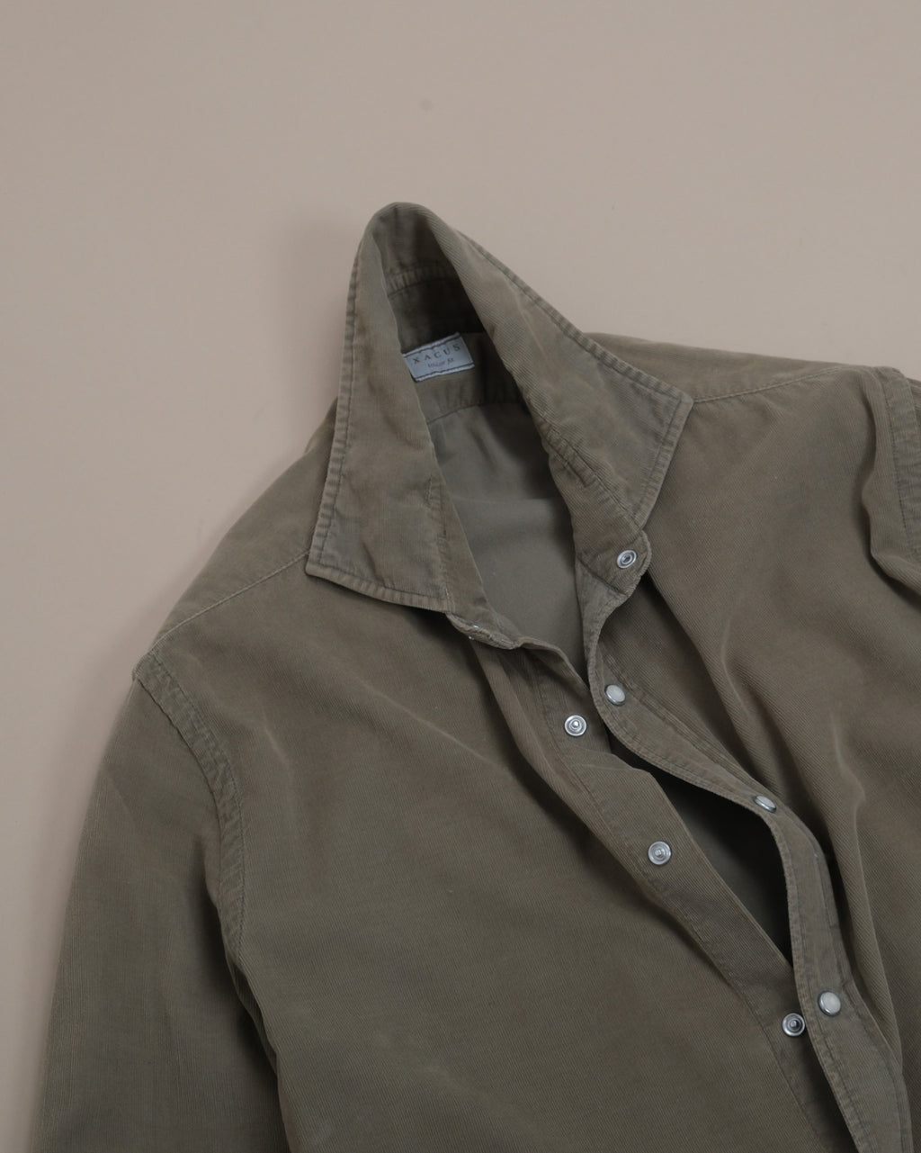 Pale Olive Baby Cord Western Shirt