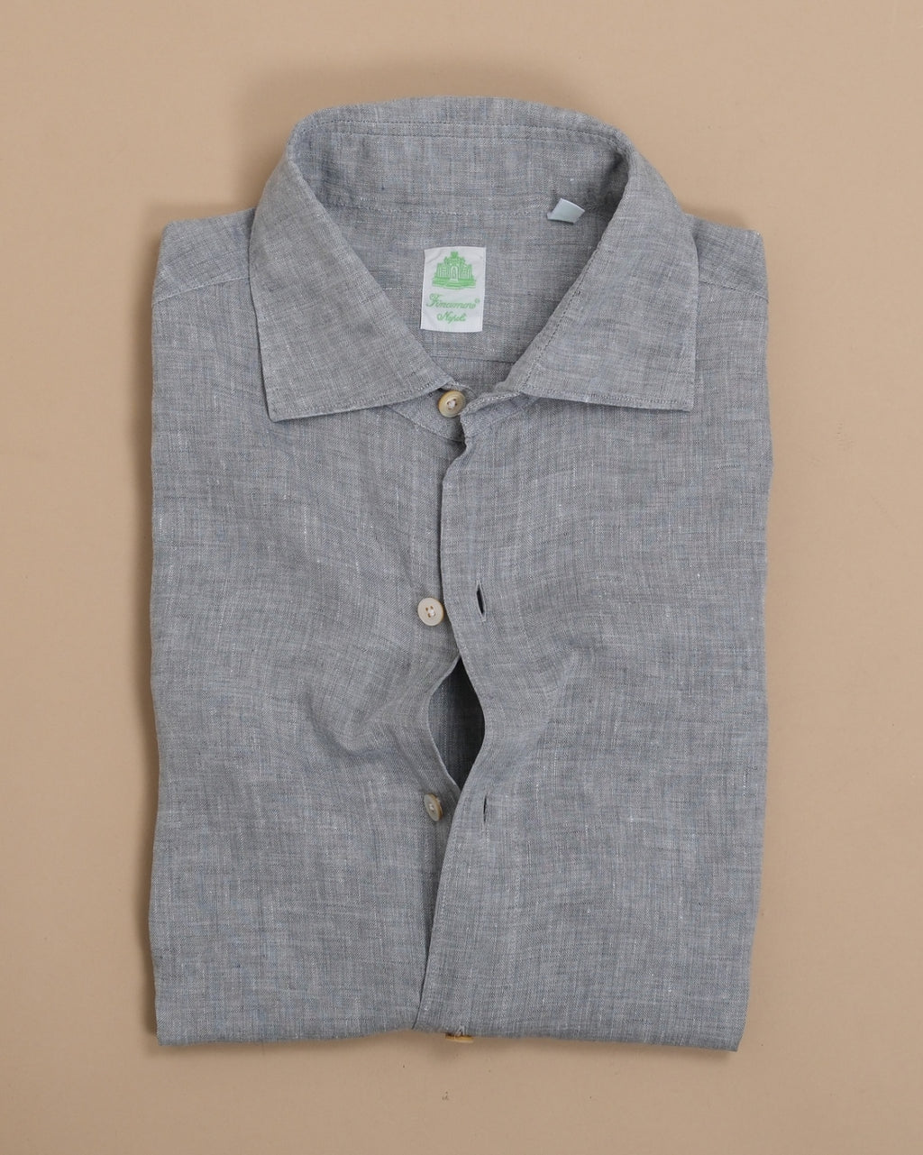Grey Melange Linen Shirt