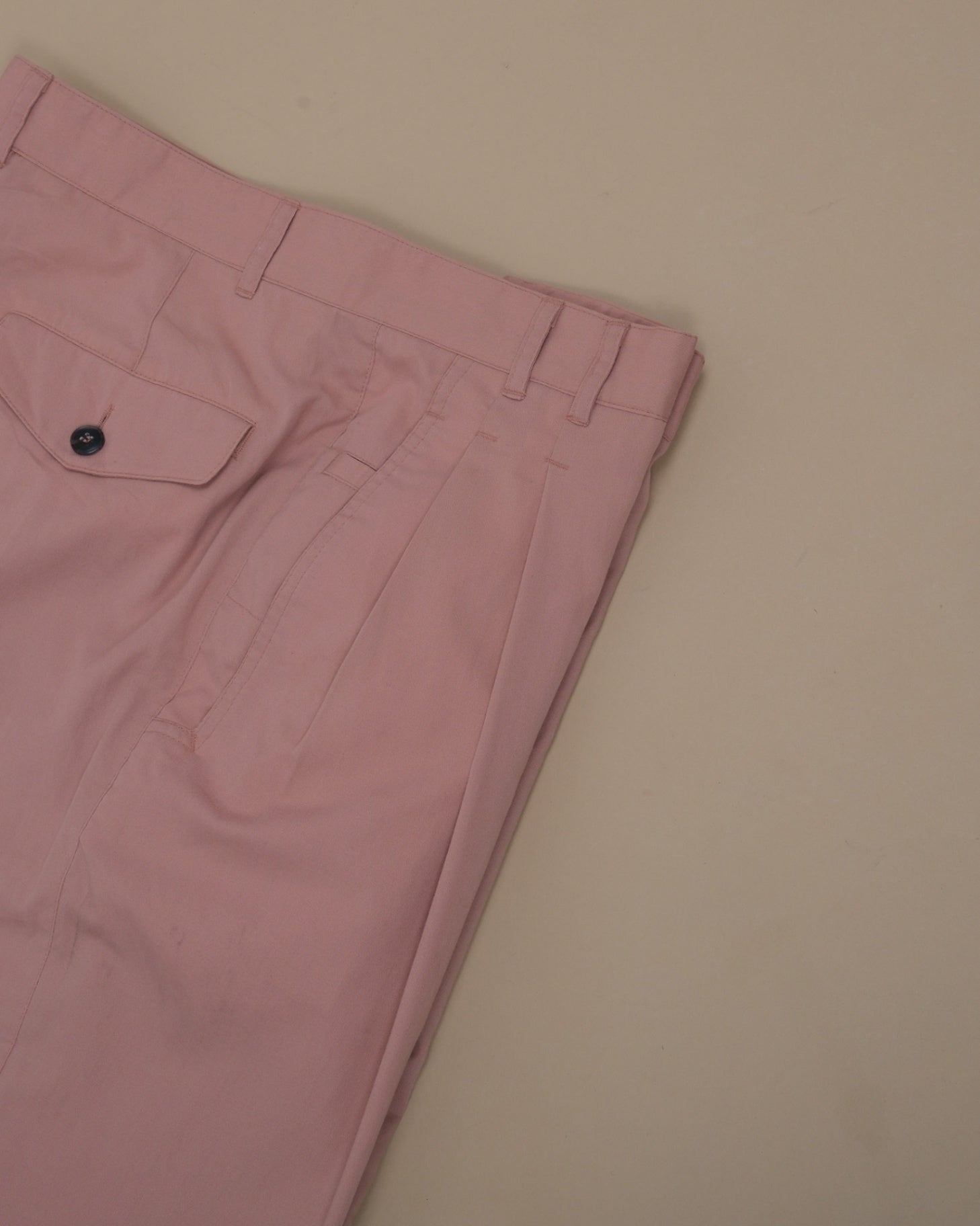 Dusty Fig Brushed Pleated High-Rise Trousers
