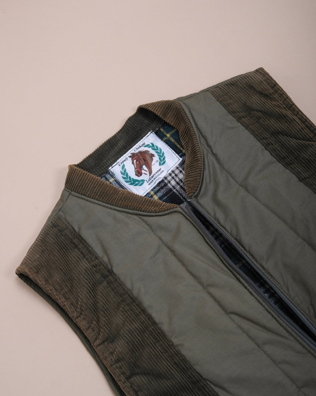 Olive green Quilted Shooting Vest
