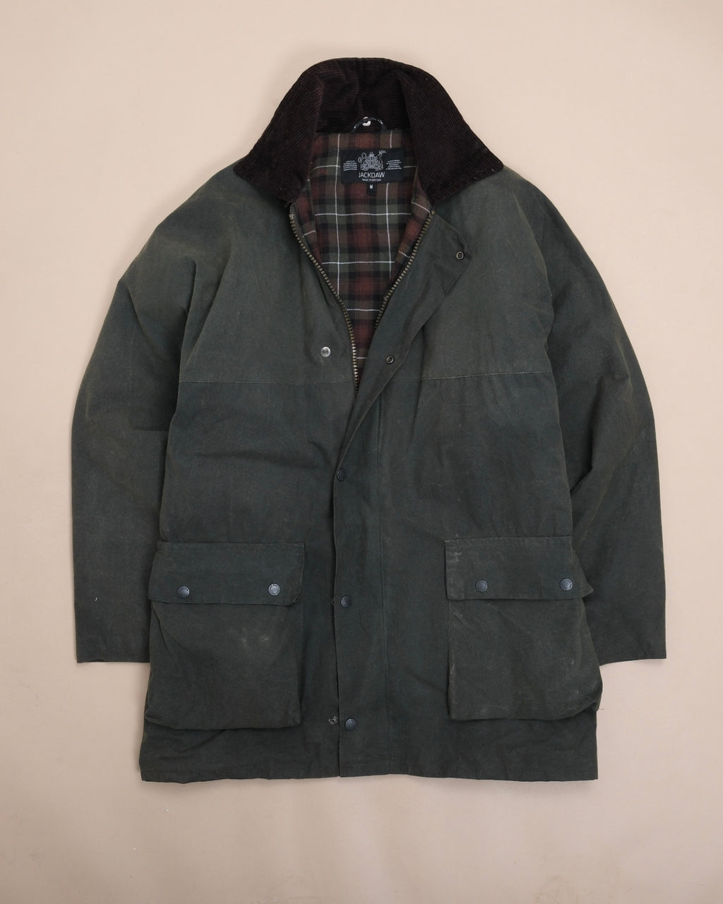 Dark Olive Vintage Waxed Cotton Jacket, Made in England